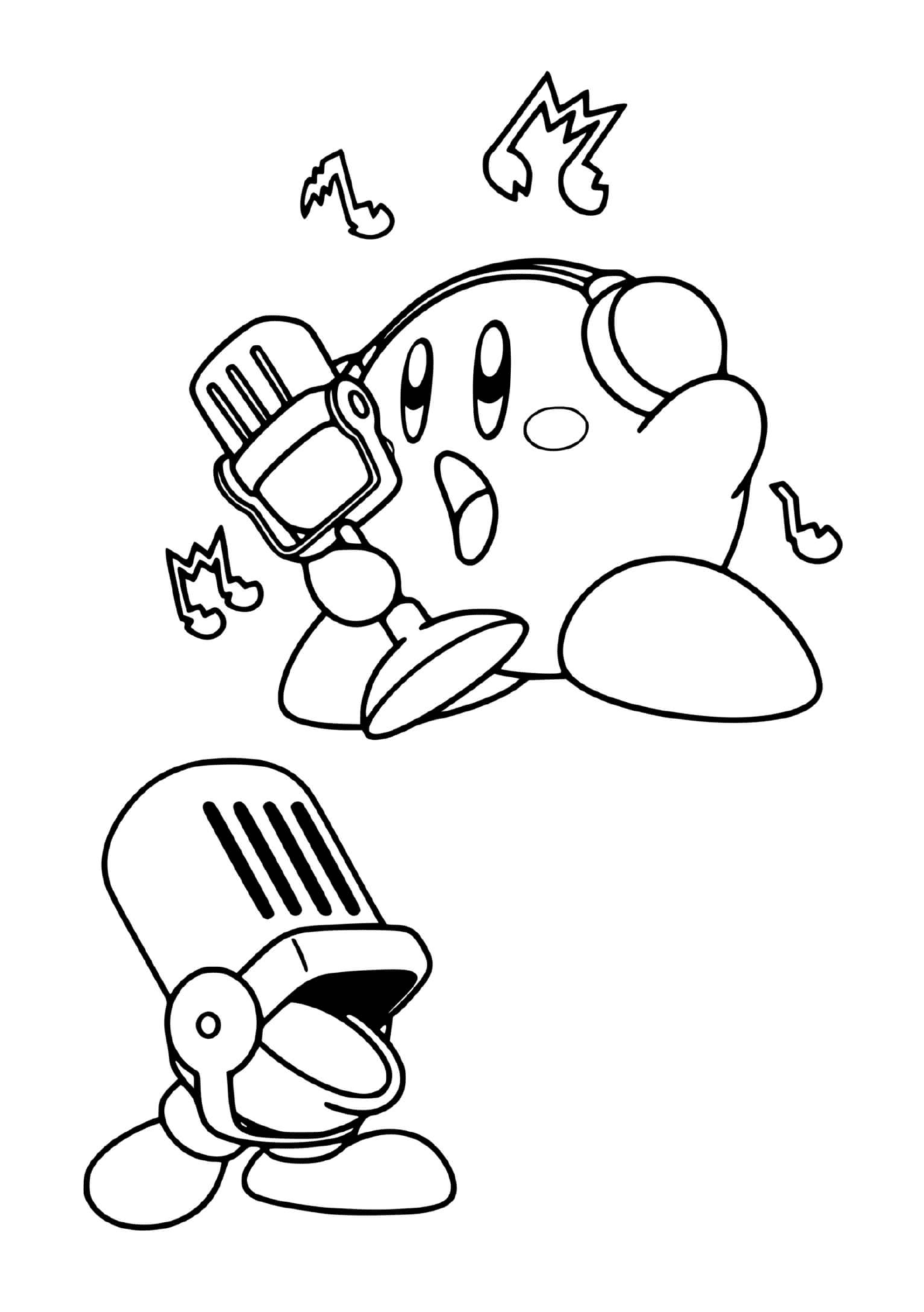  Kirby talentoso con micrófono 