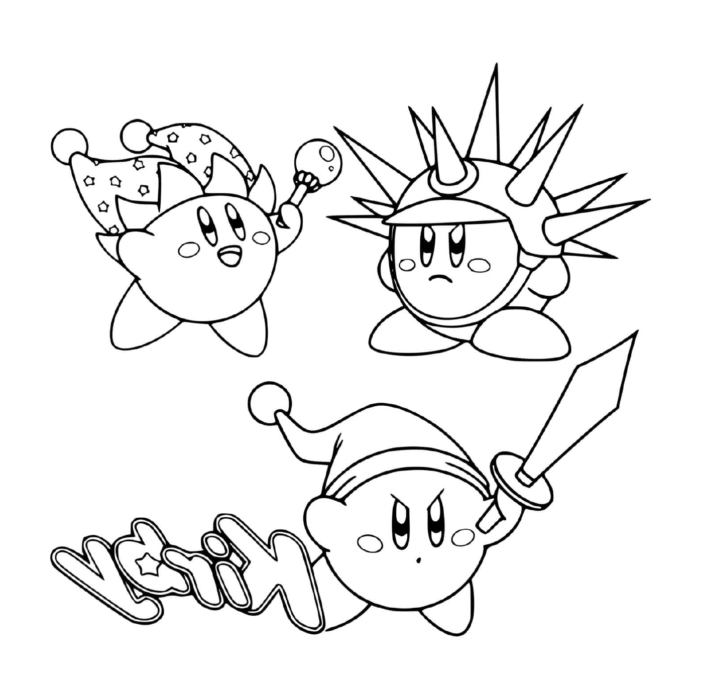  Drei Kirby-Charaktere 
