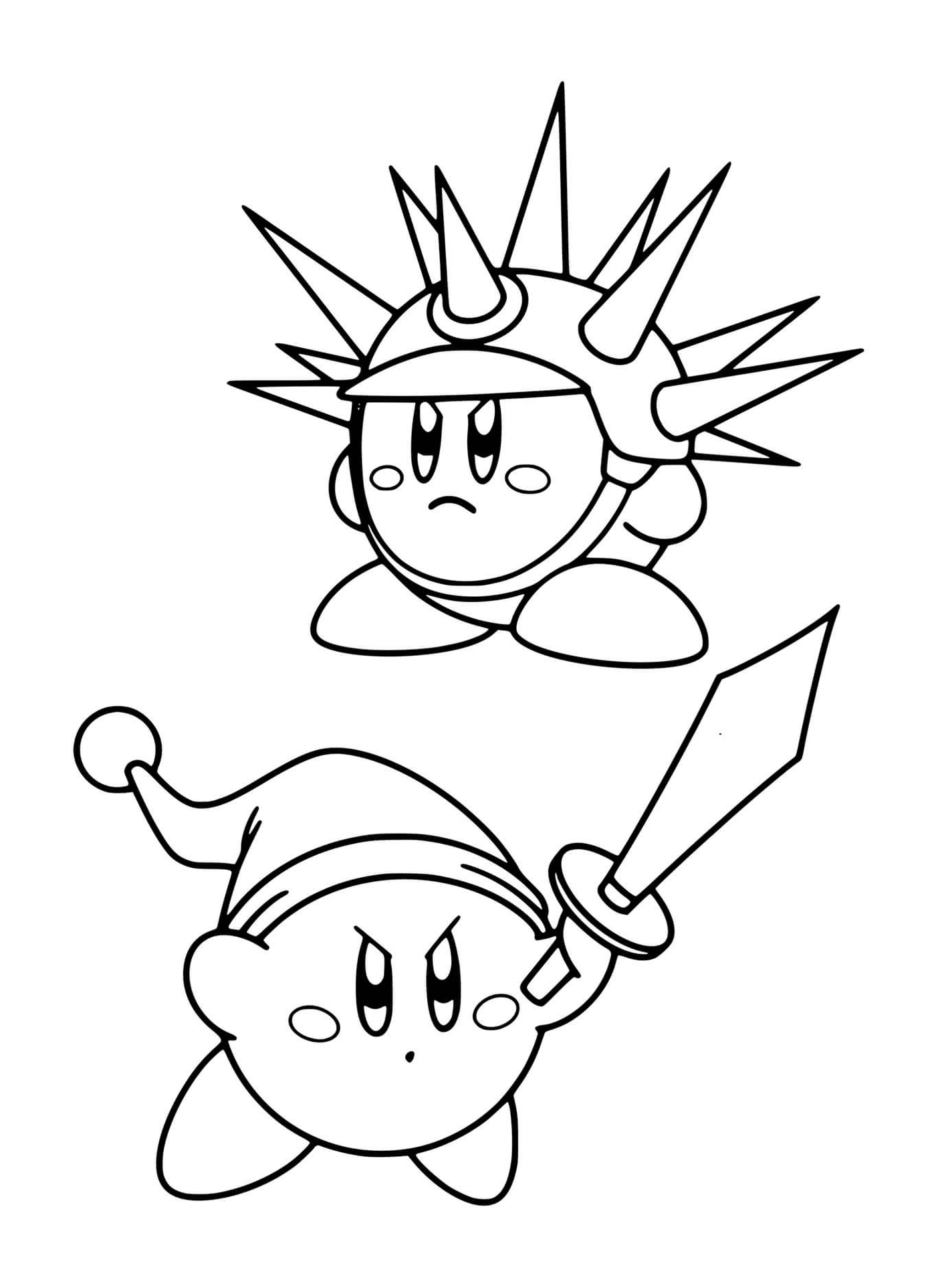 Два персонажа из Kirby Fighters 2 