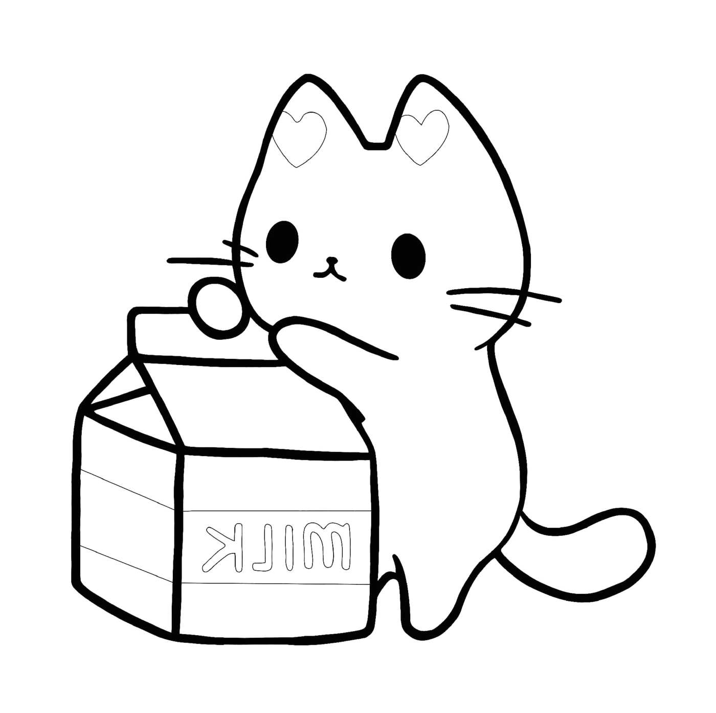  Un gatito al que le gusta la leche 