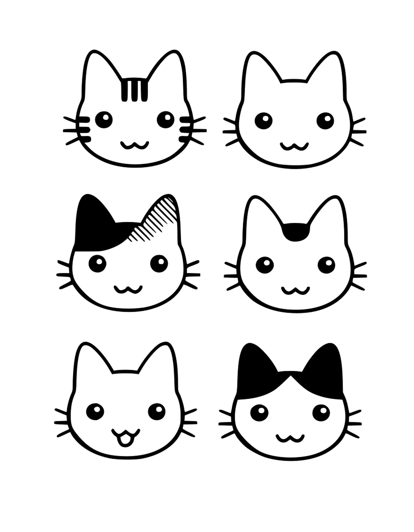  Too cute kitten heads drawn 