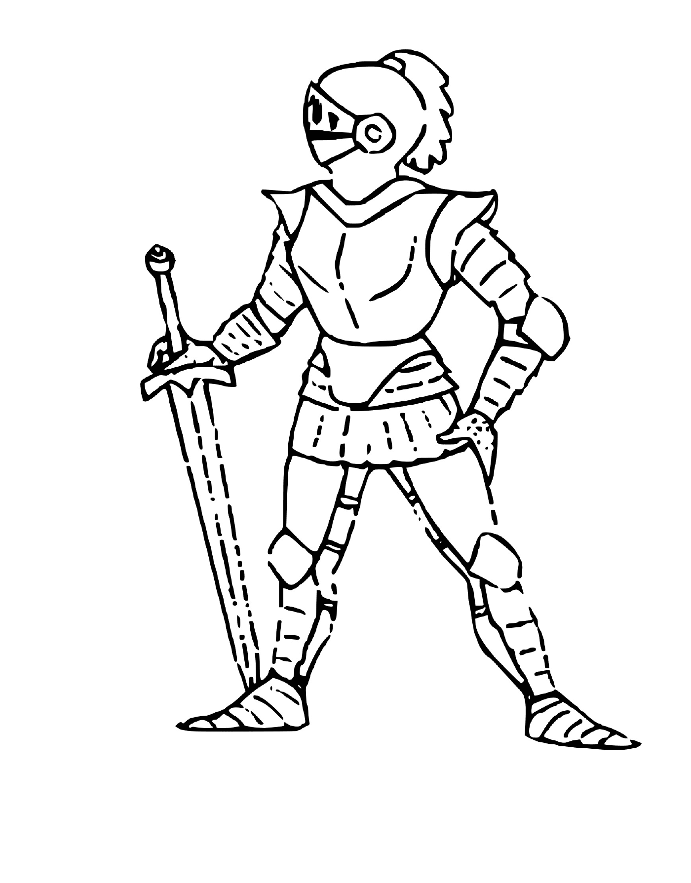  Un uomo in armatura con una spada 