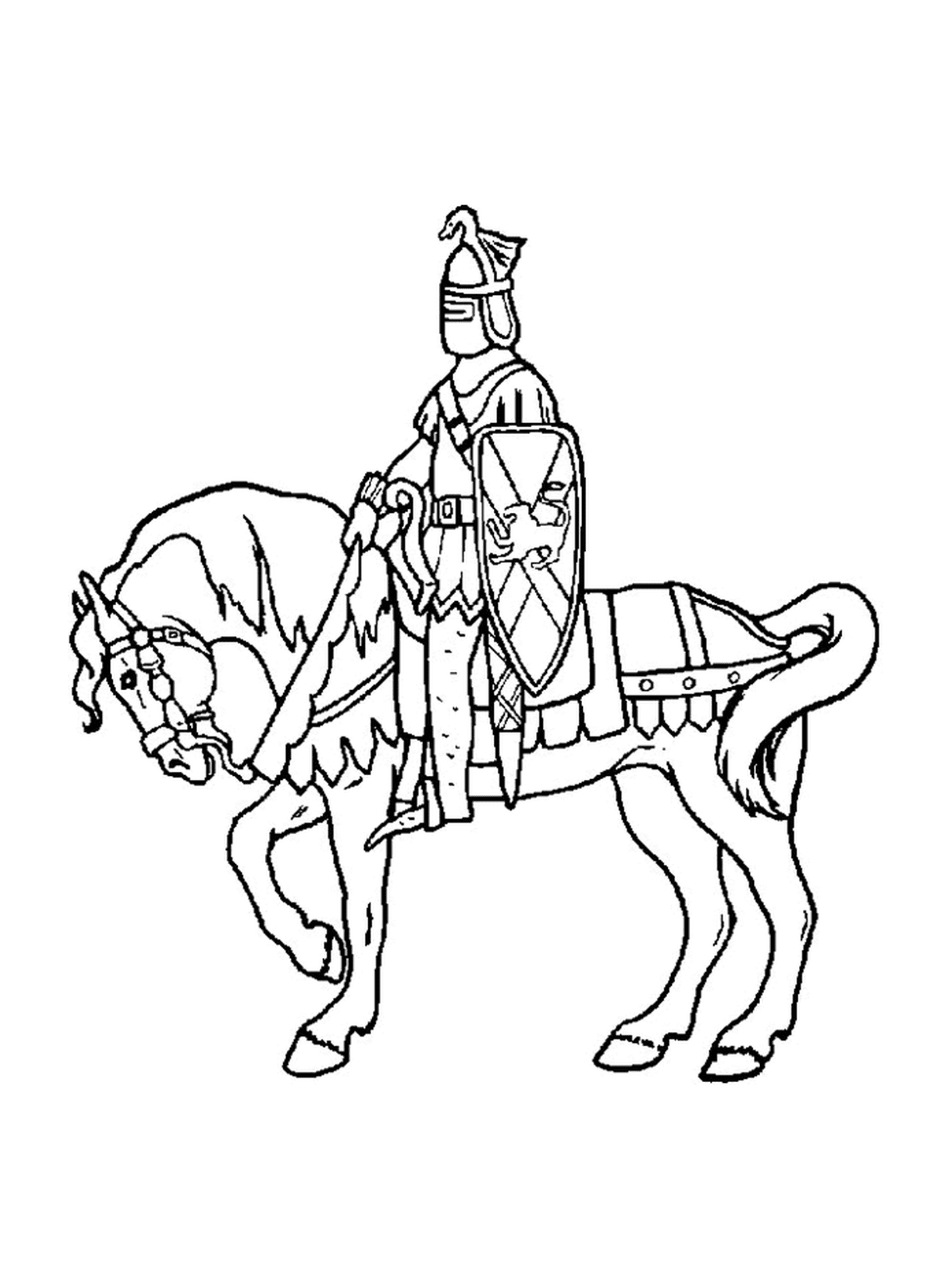  A knight on a horse for children 