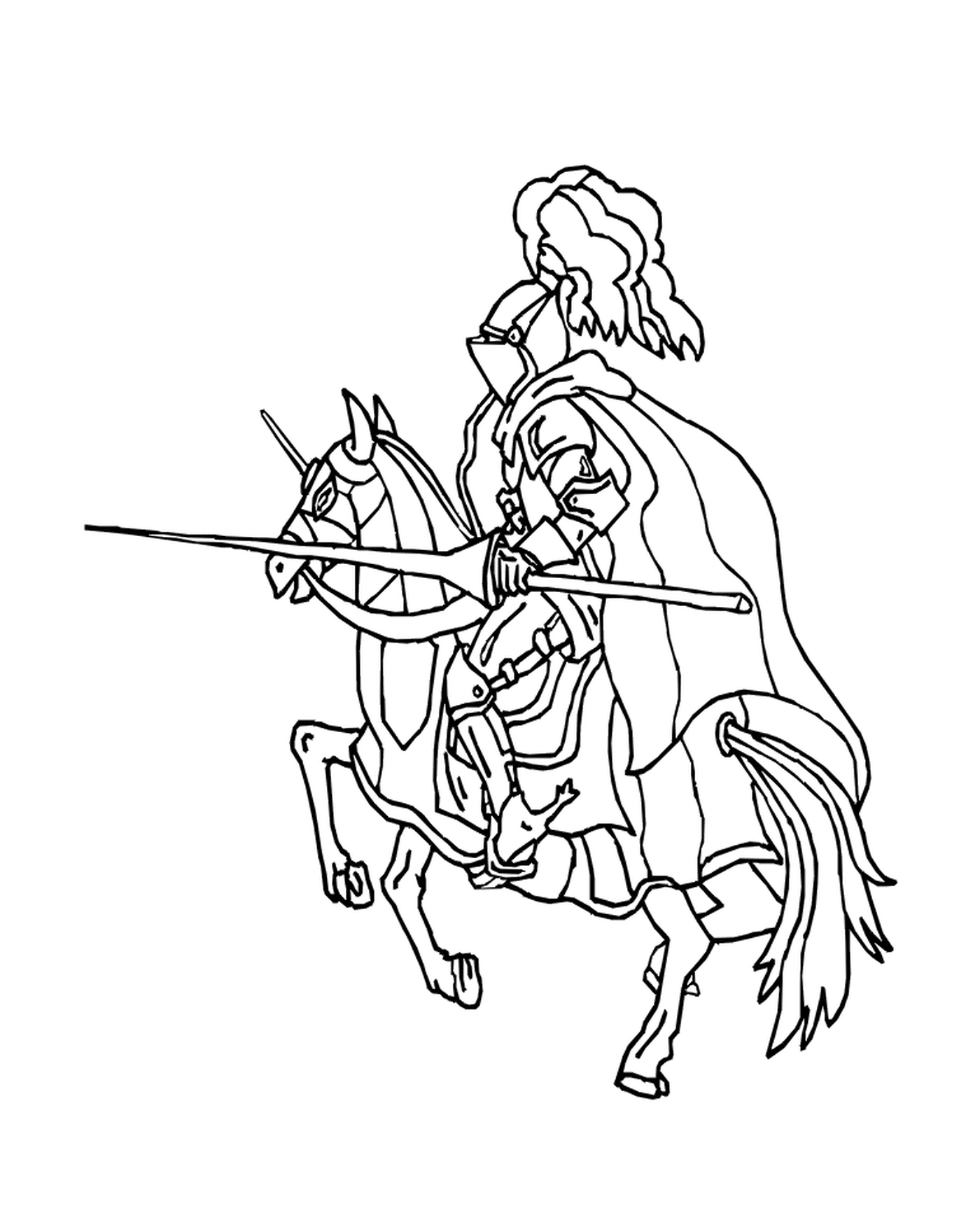  Un jinete sosteniendo una lanza 