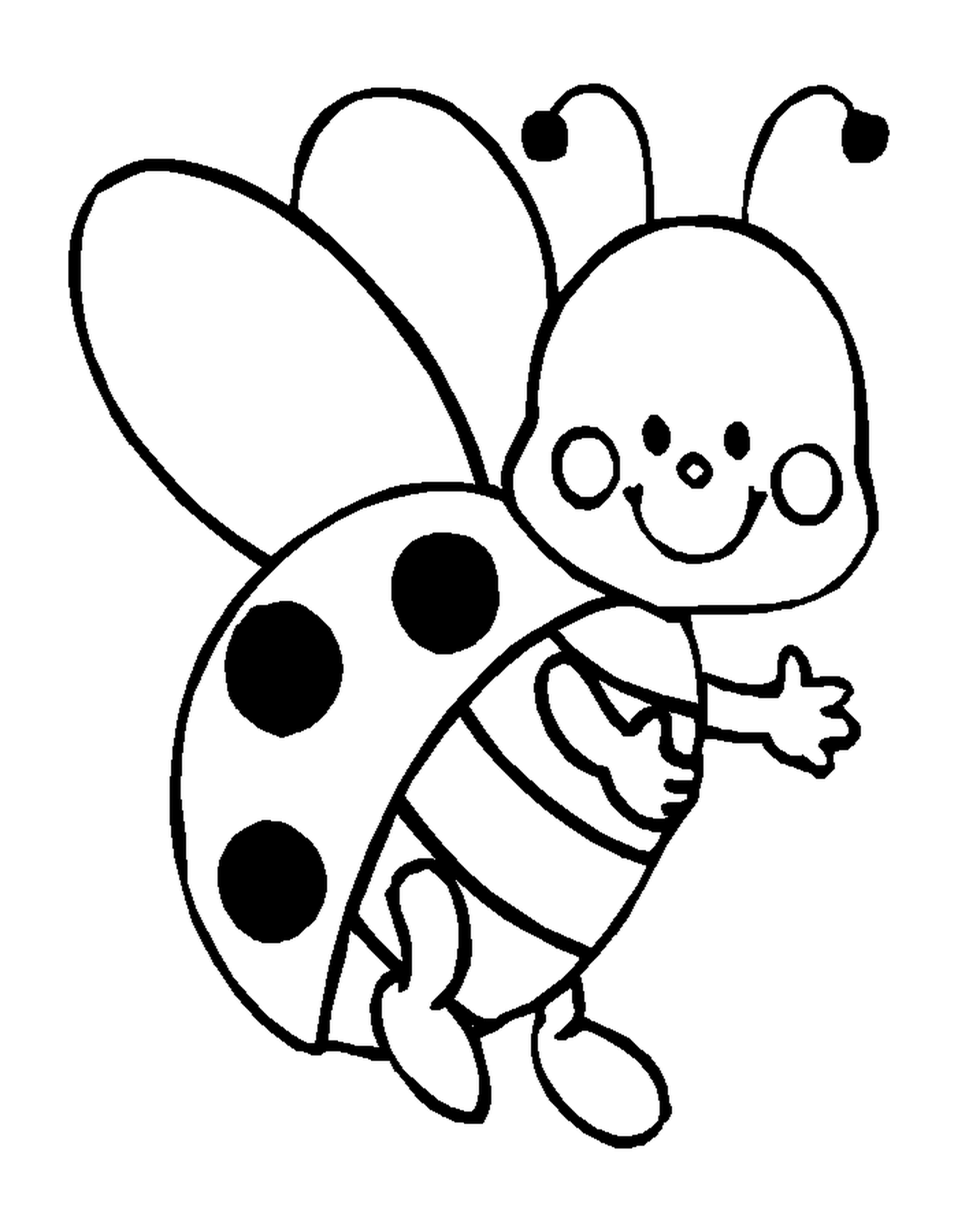  Ladybug with a radiant smile 