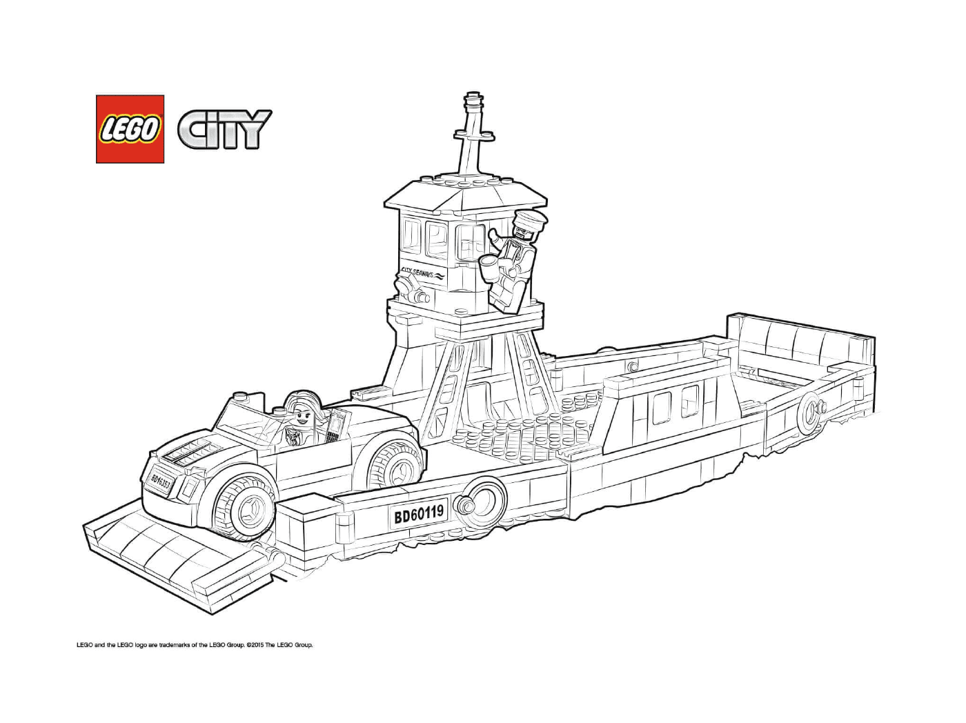  Traghetto per il trasporto di barche Lego City 