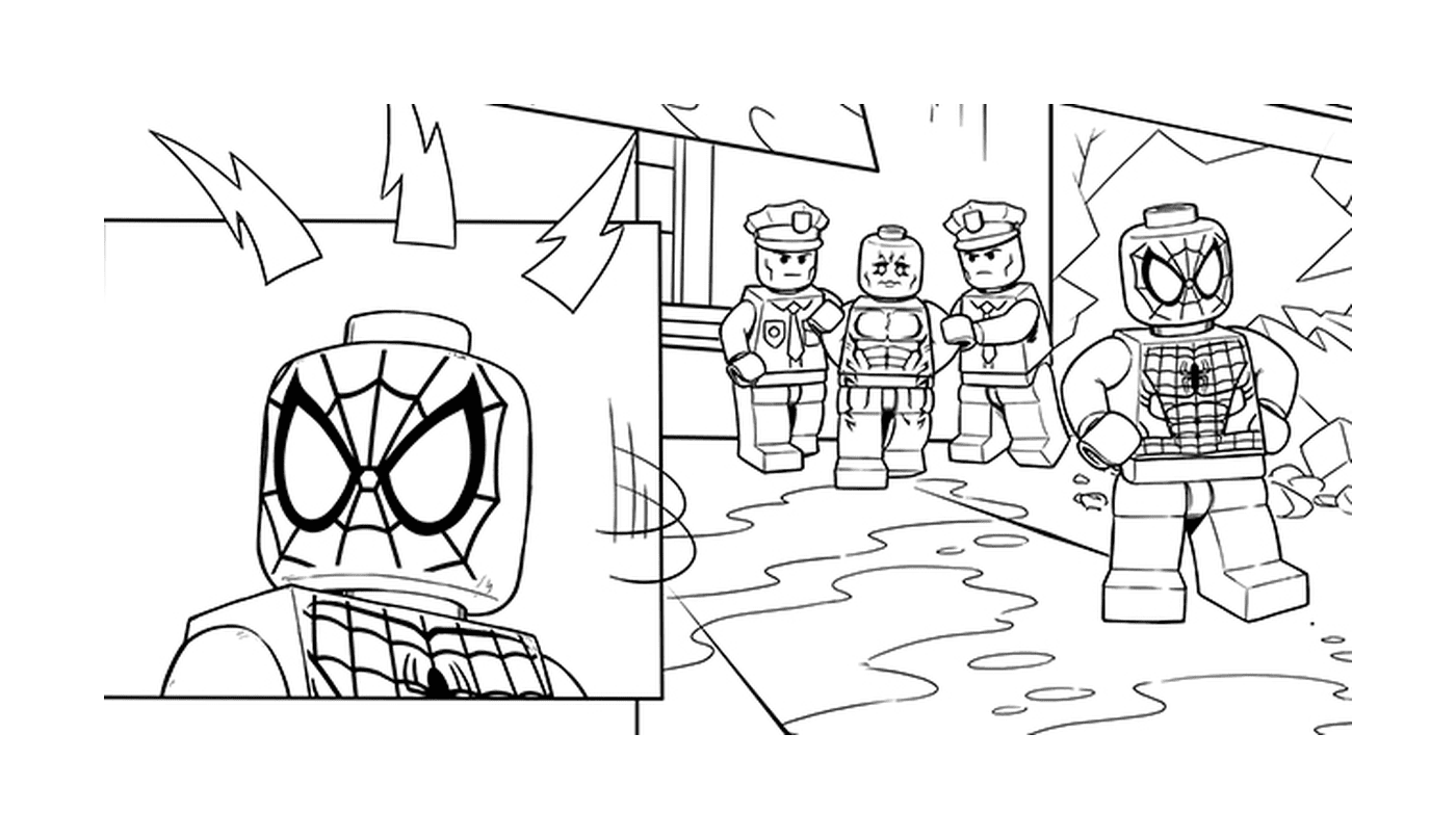  Spider-Man LEGO Marvel deteniendo bandidos 