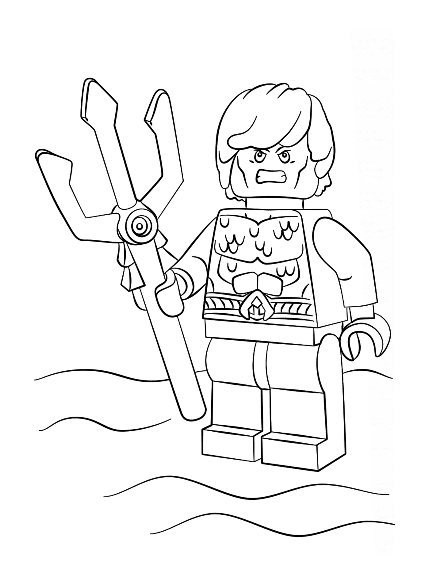  Aquaman Lego, sujetando tijeras gigantescas 