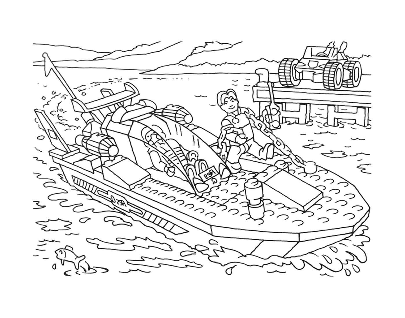  Hombre en un barco Lego 