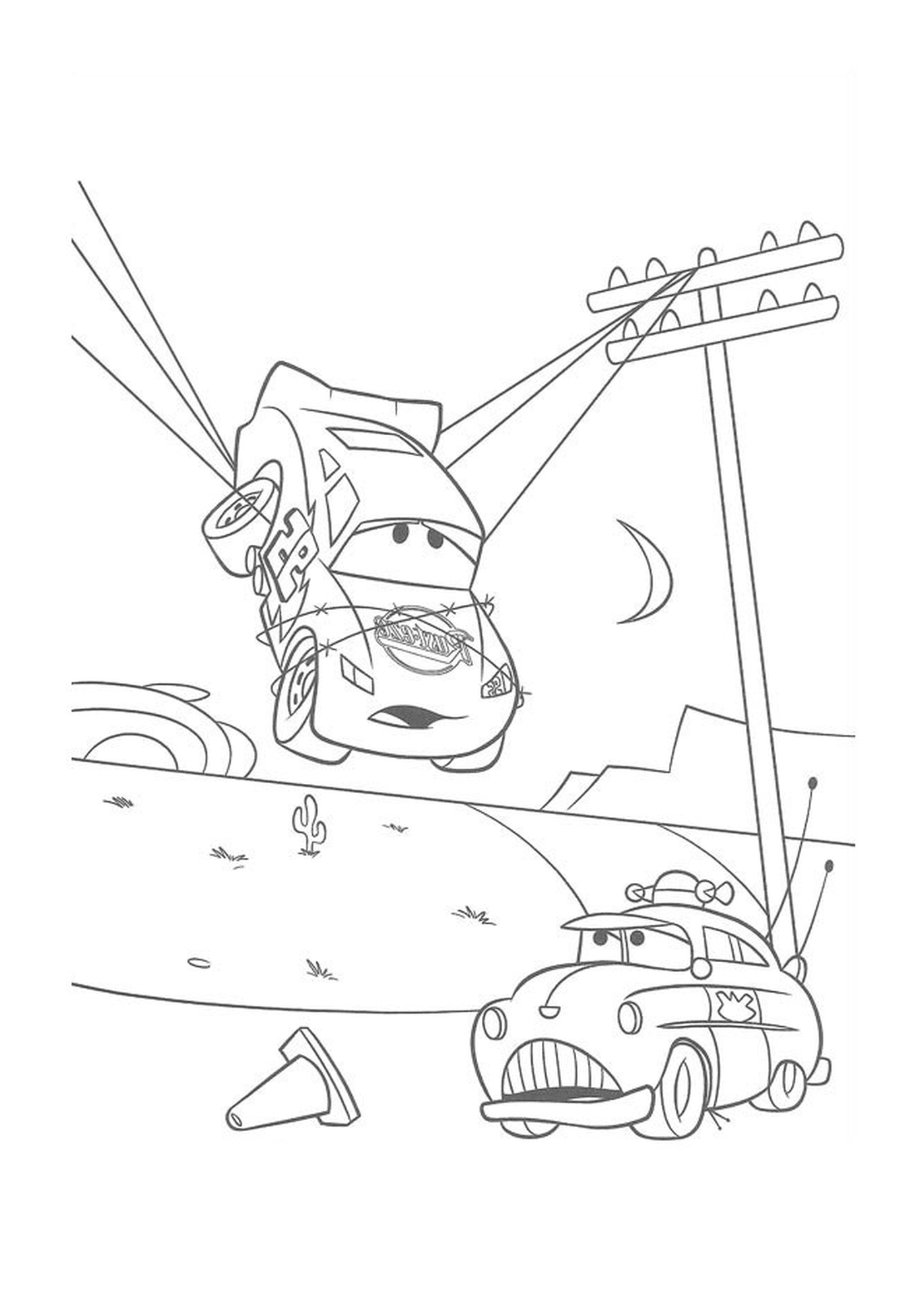  Flash McQueen y Tow Mater suspendidos 
