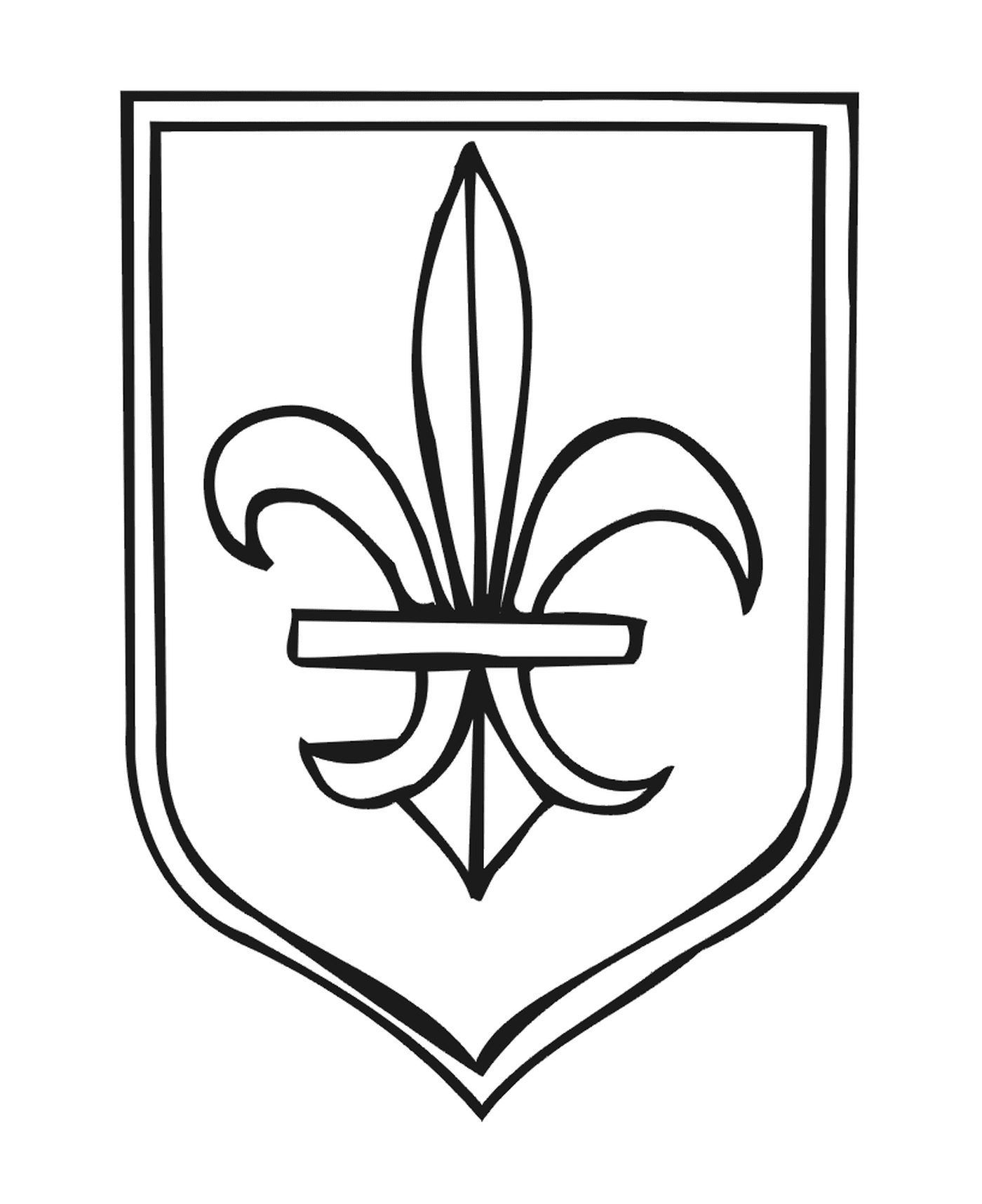  Un escudo de armas con una flor de lis 