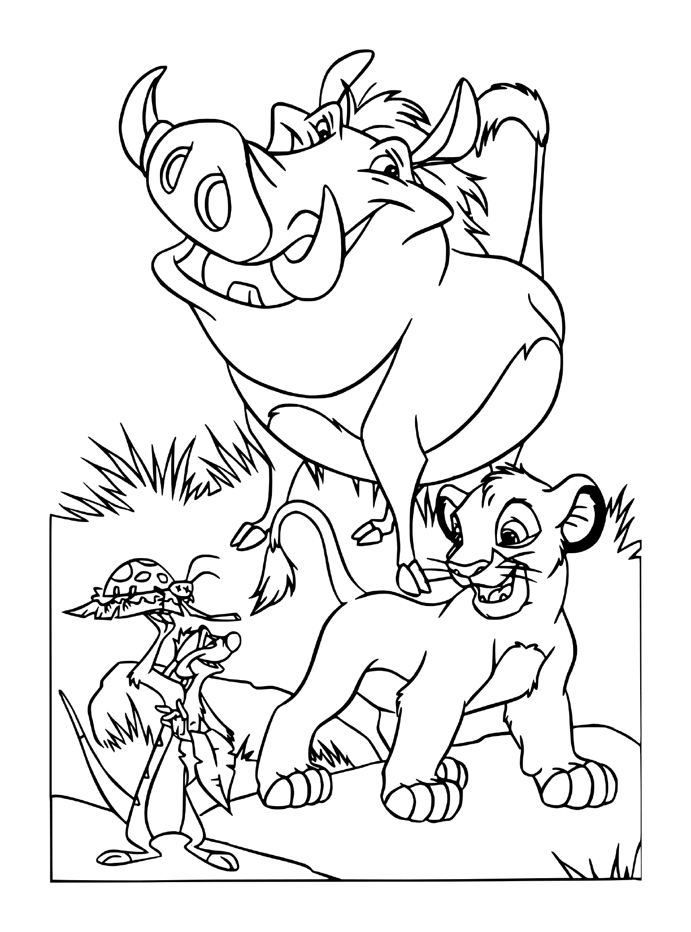 Pumba, Simba y Timon en Rey León 3 