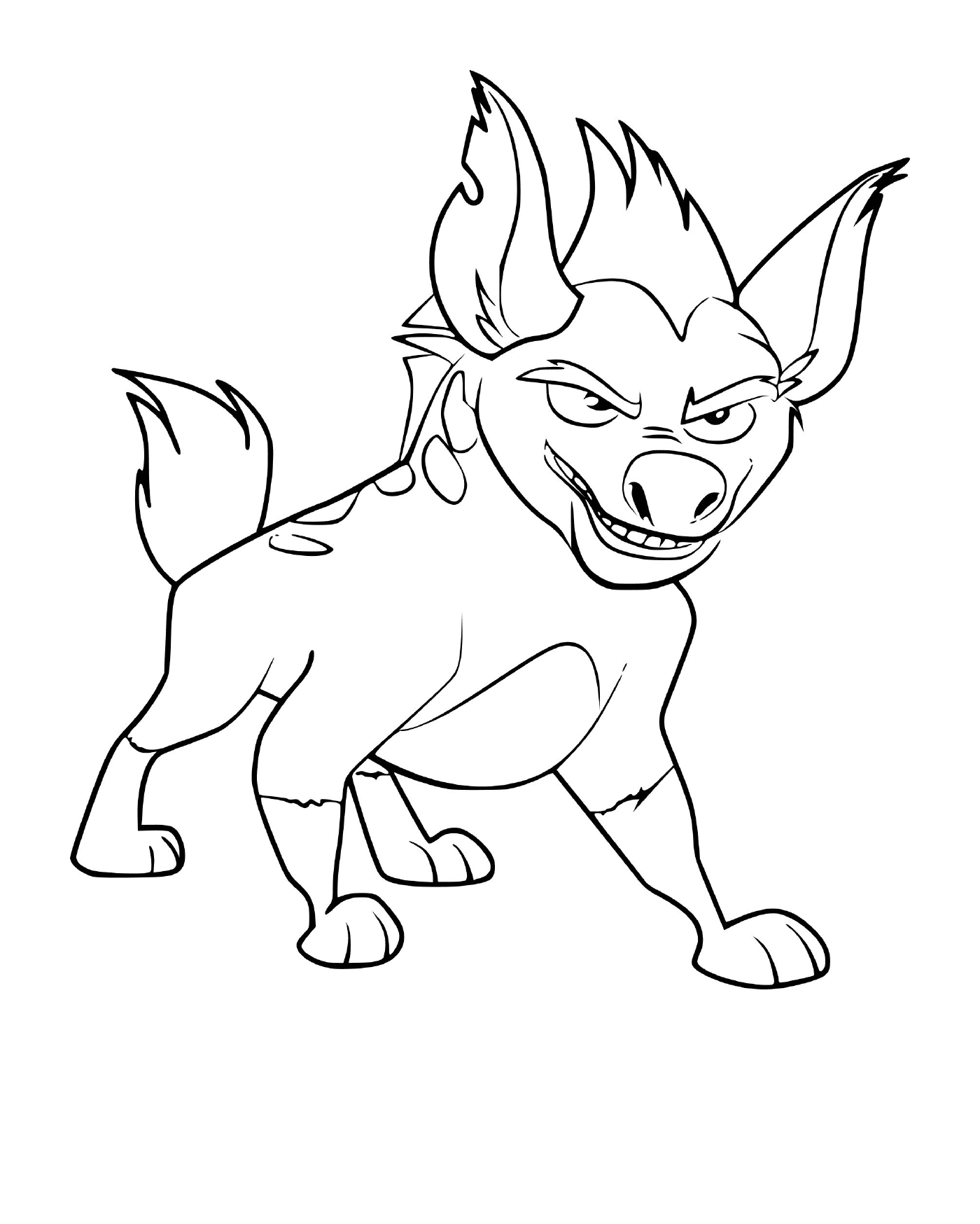  Banzai, character of the Lion King, with an angry face 