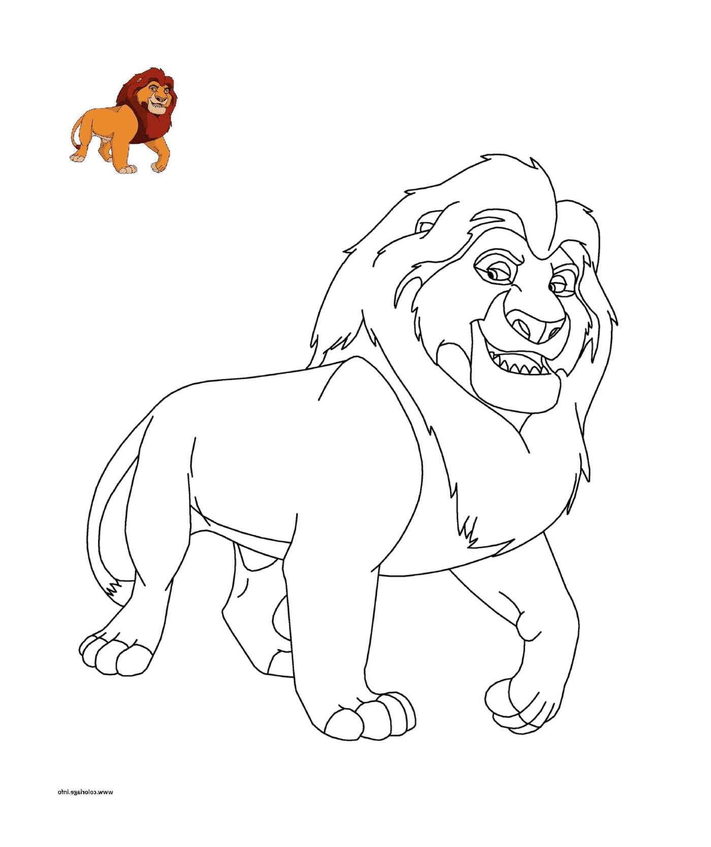  Disney Lion King con un leone vicino ad un altro animale 