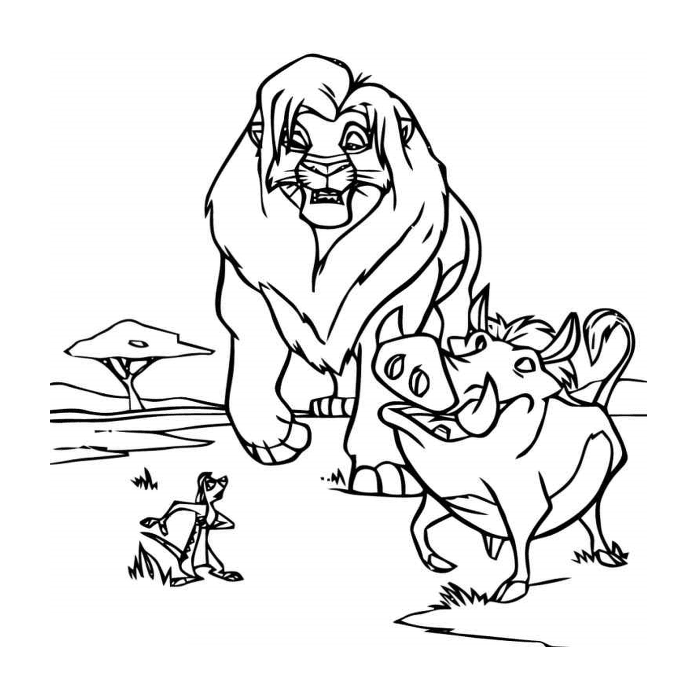  El Rey León con Pumbaa y Timón 