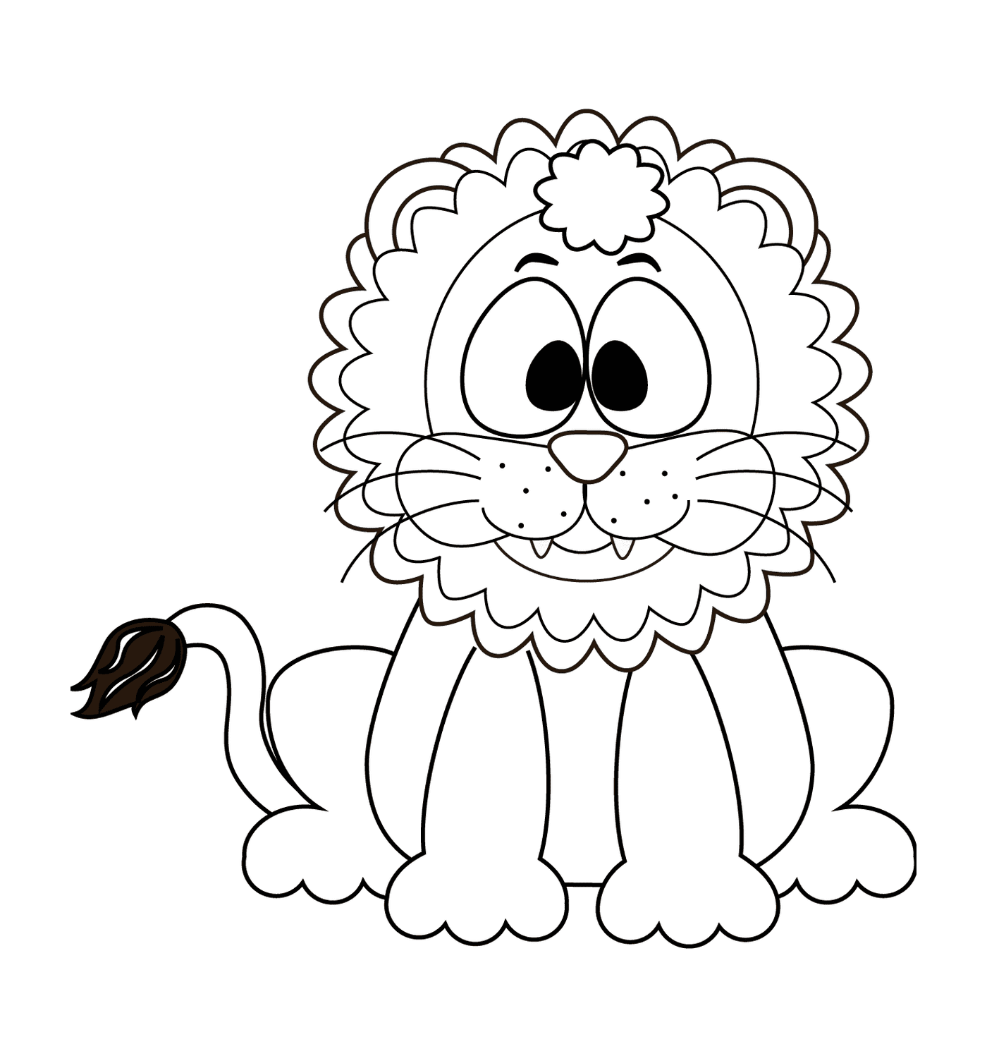  cute and friendly lion in cartoon 