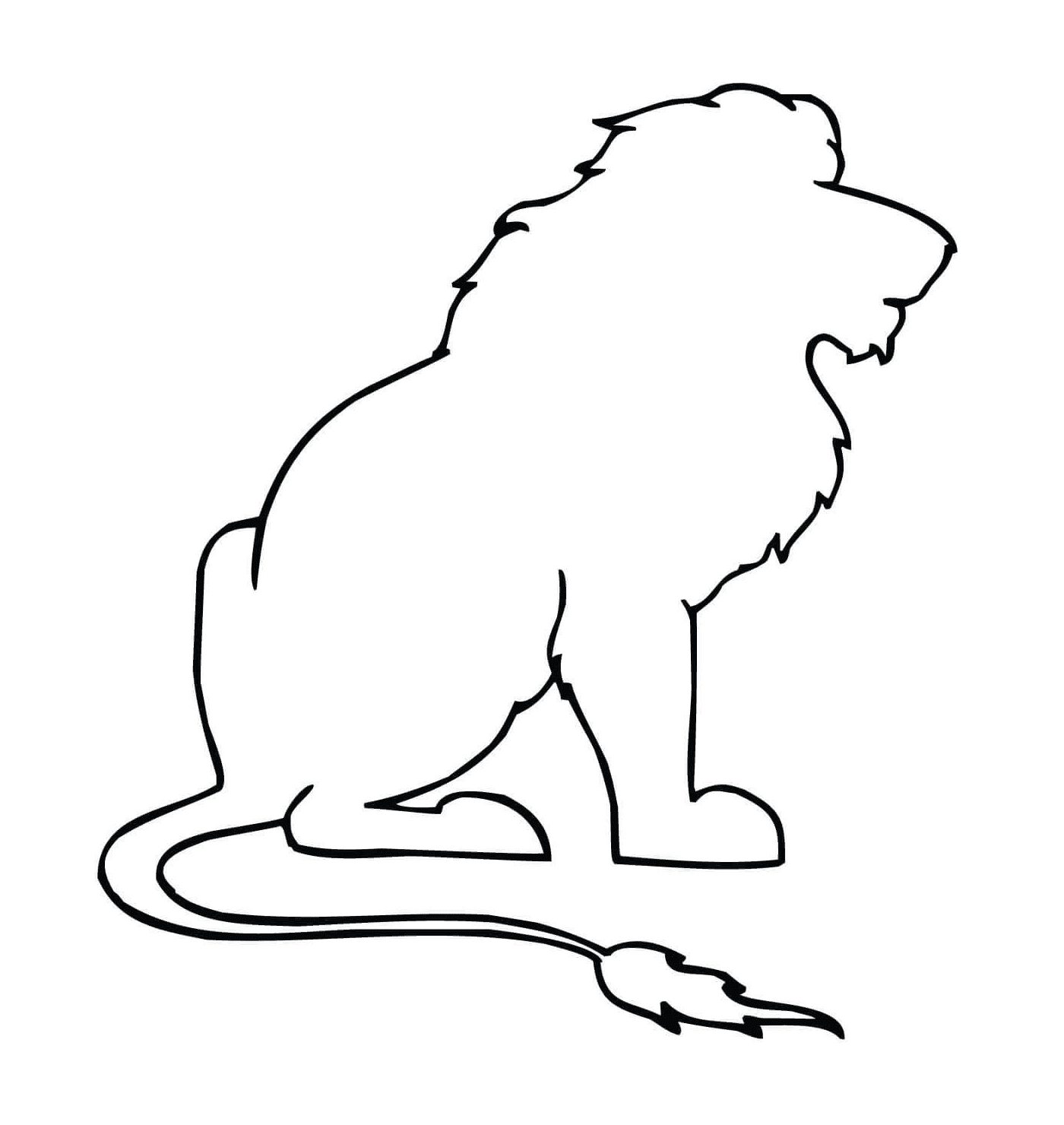  leona sentada en silueta 