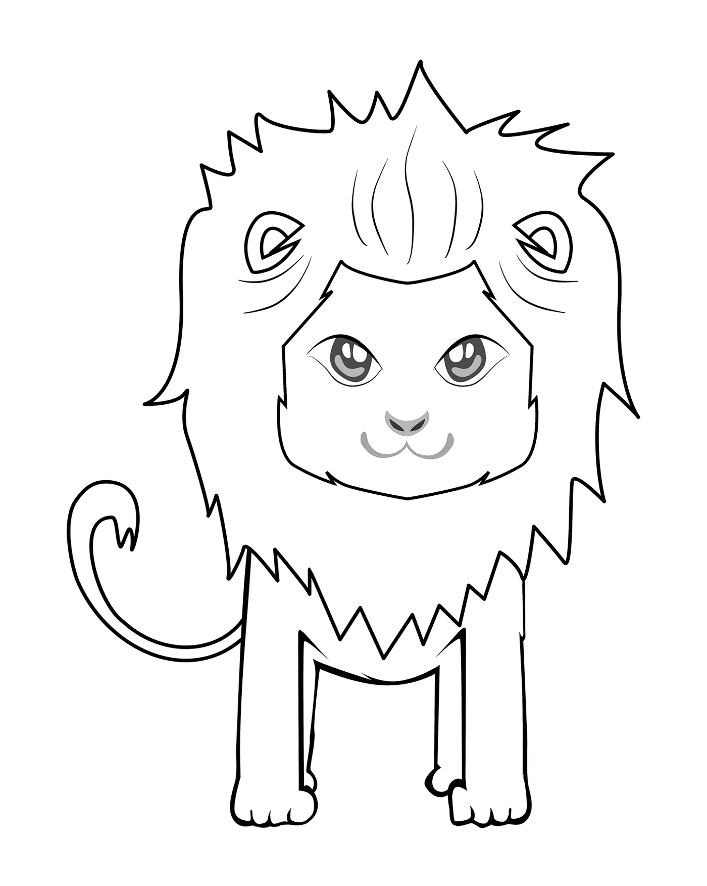 Милый мультяшный лев 