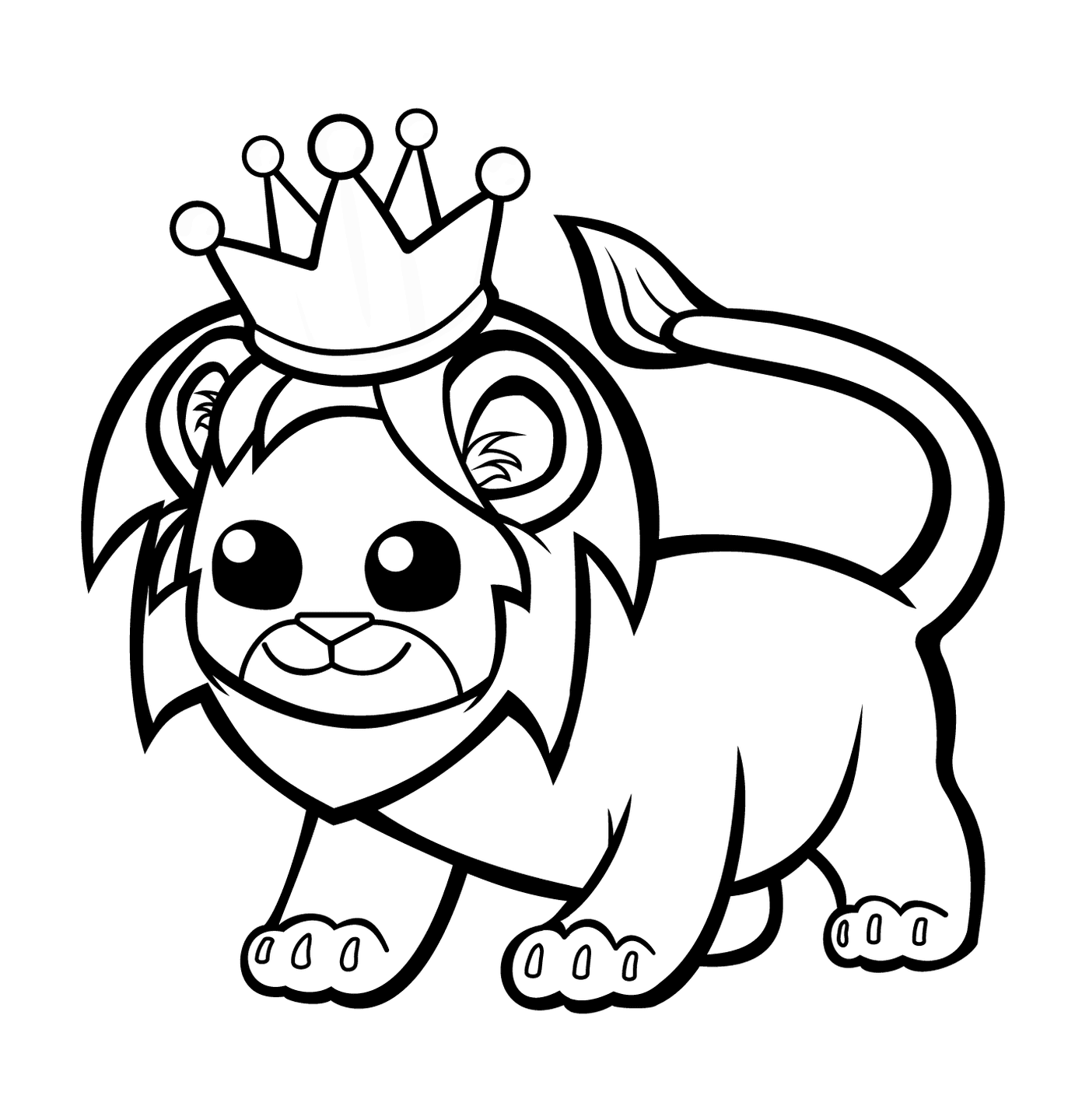  león gracioso con una corona 