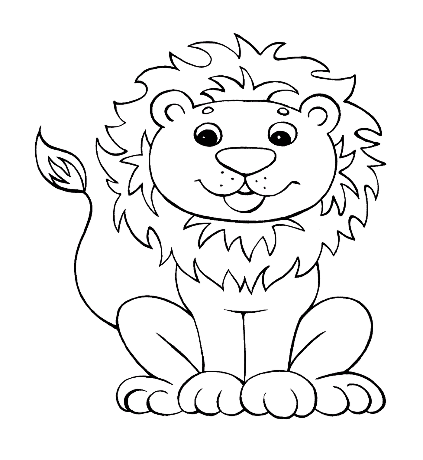  Divertido divertido dibujos animados león 