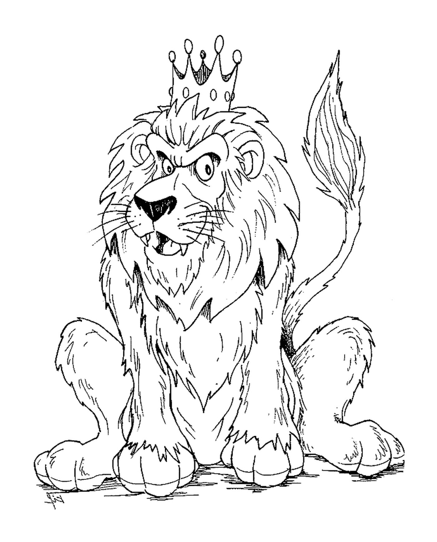  León con corona real 
