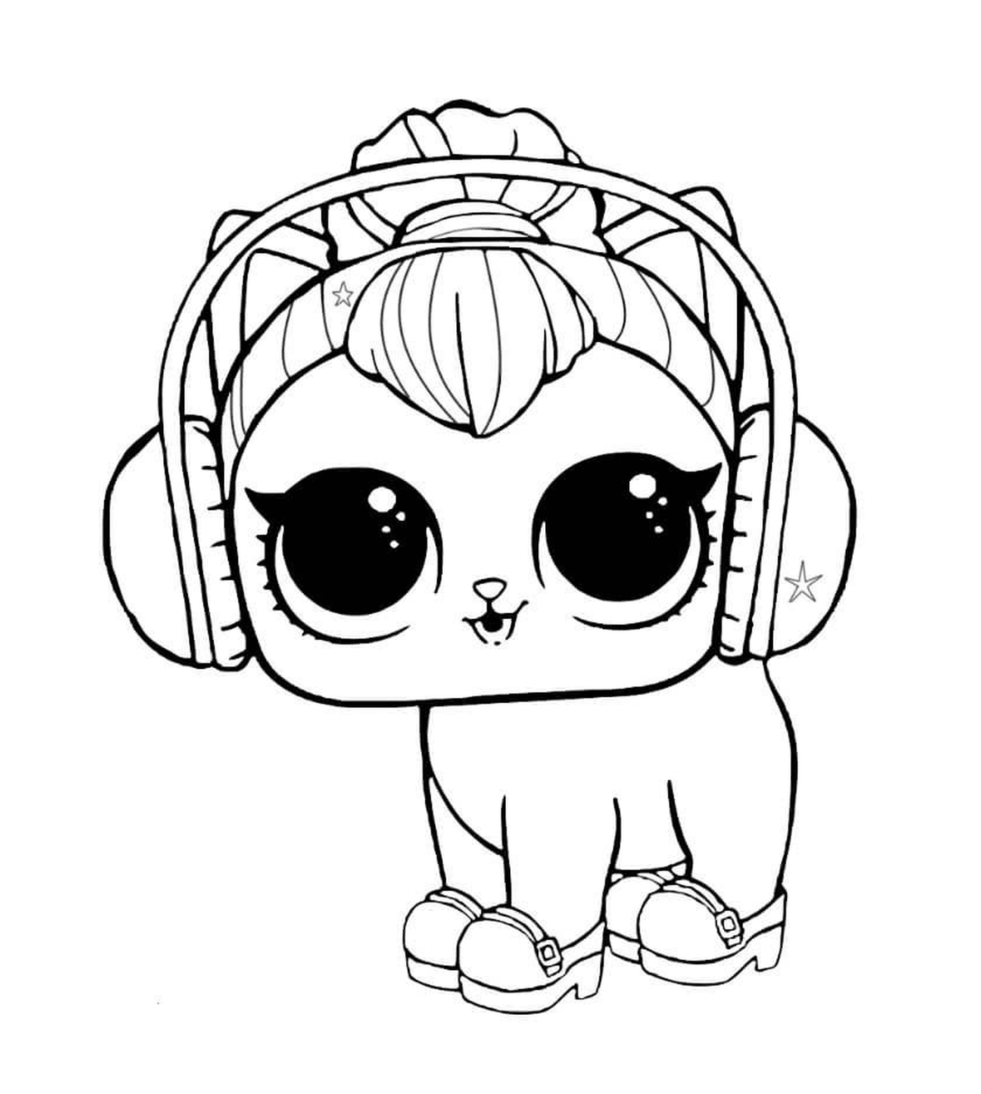  Cat with headphones 