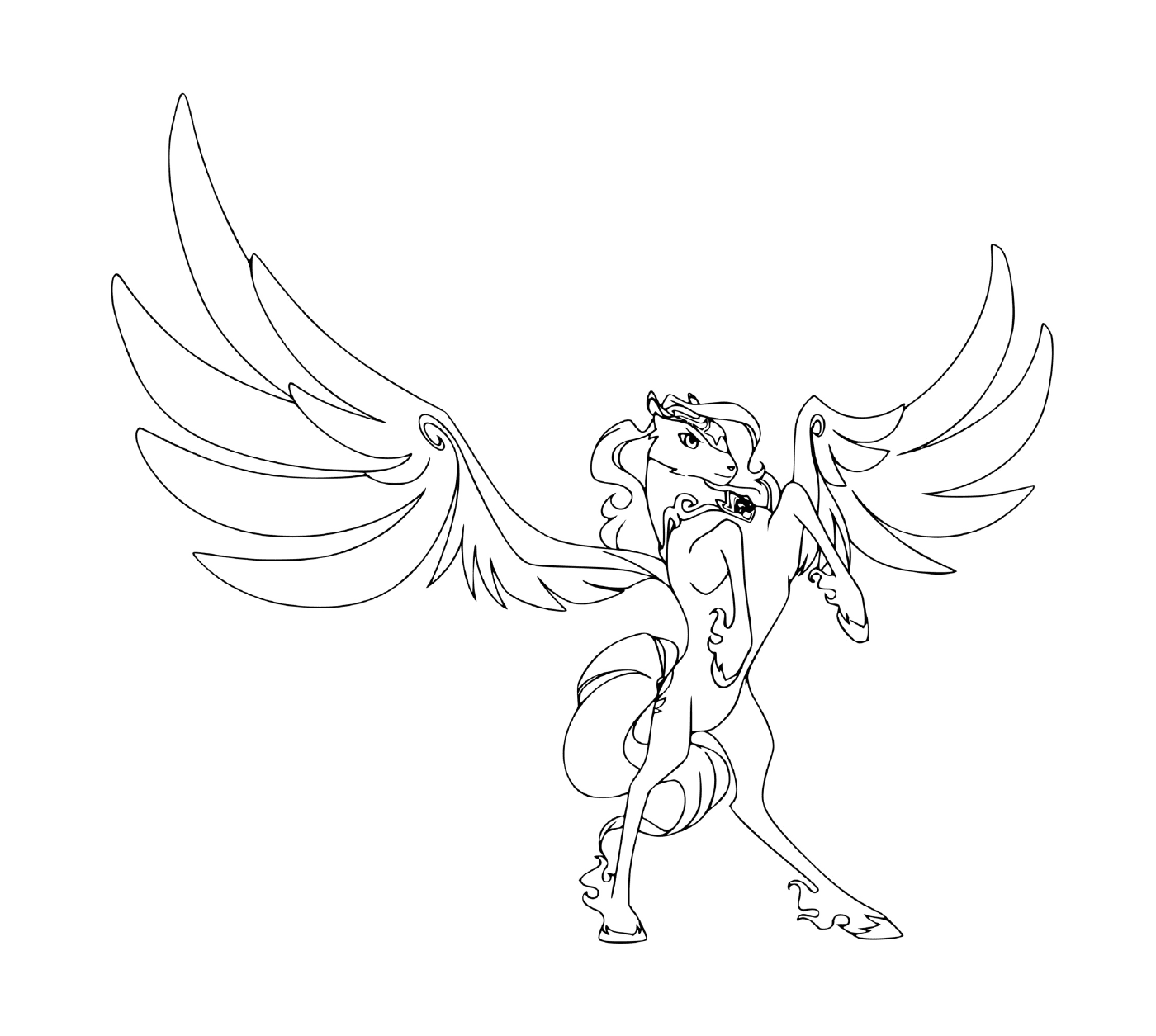  Pegasus Amaru mit einem langen Schwanz 