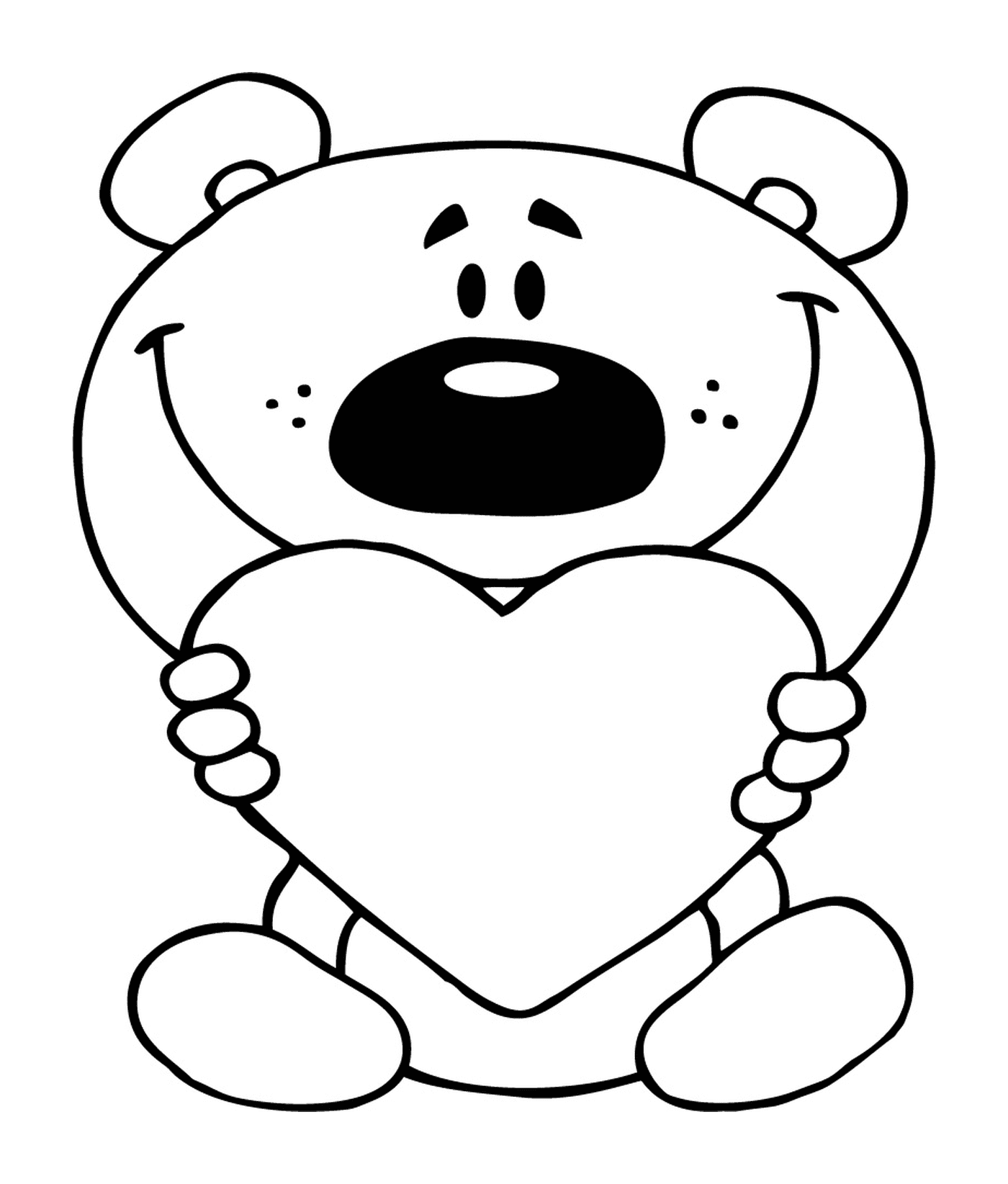  A teddy bear holding a heart 