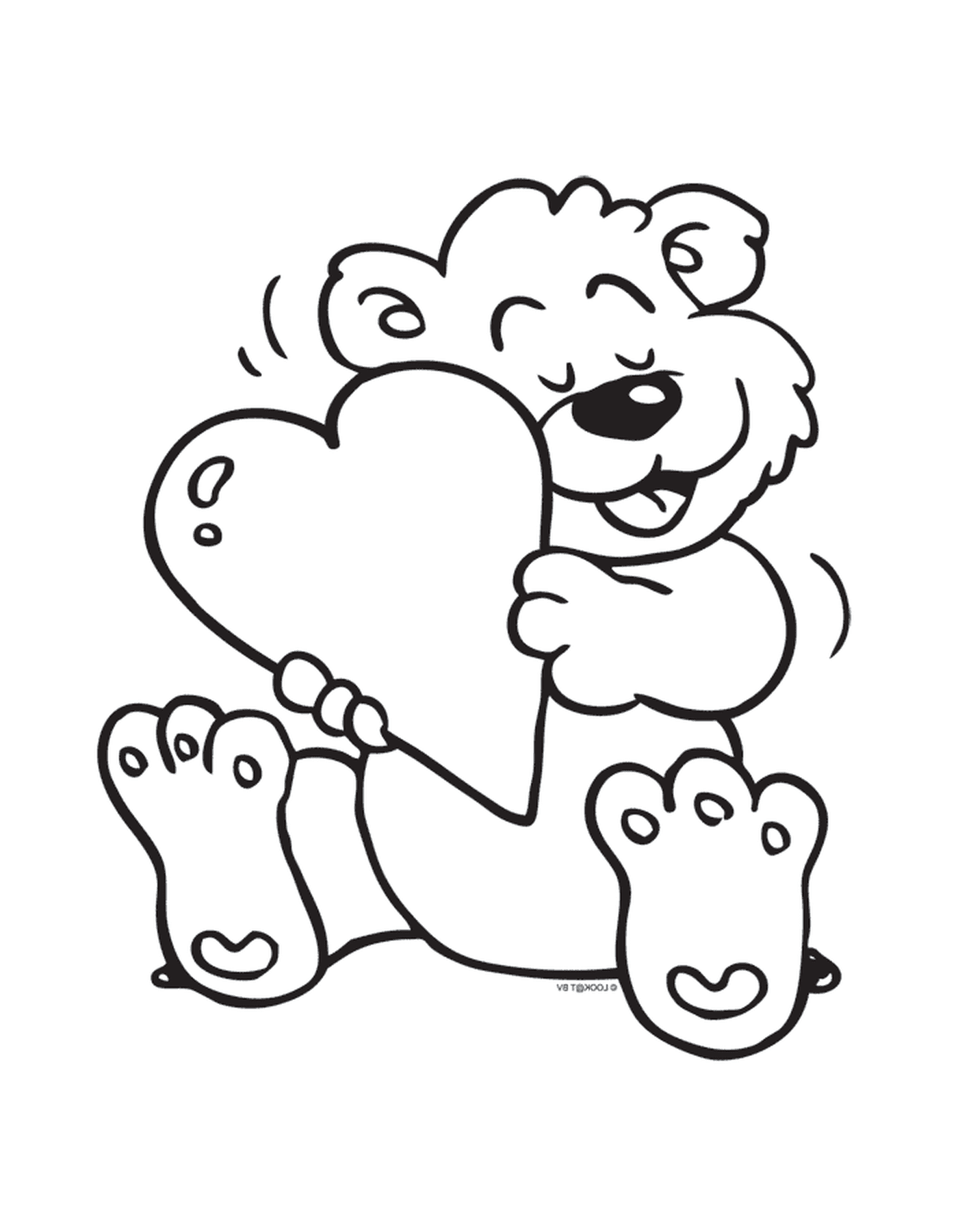  Un orso che tiene un cuore 
