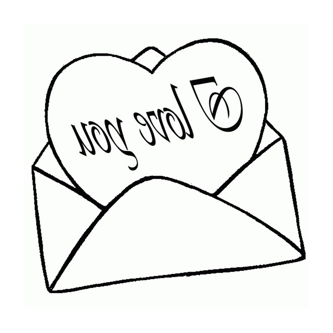  Ein offener Umschlag mit einem Herz darauf 