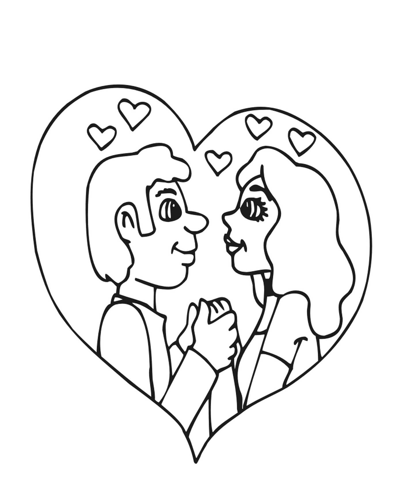  Two people holding hands in a heart 