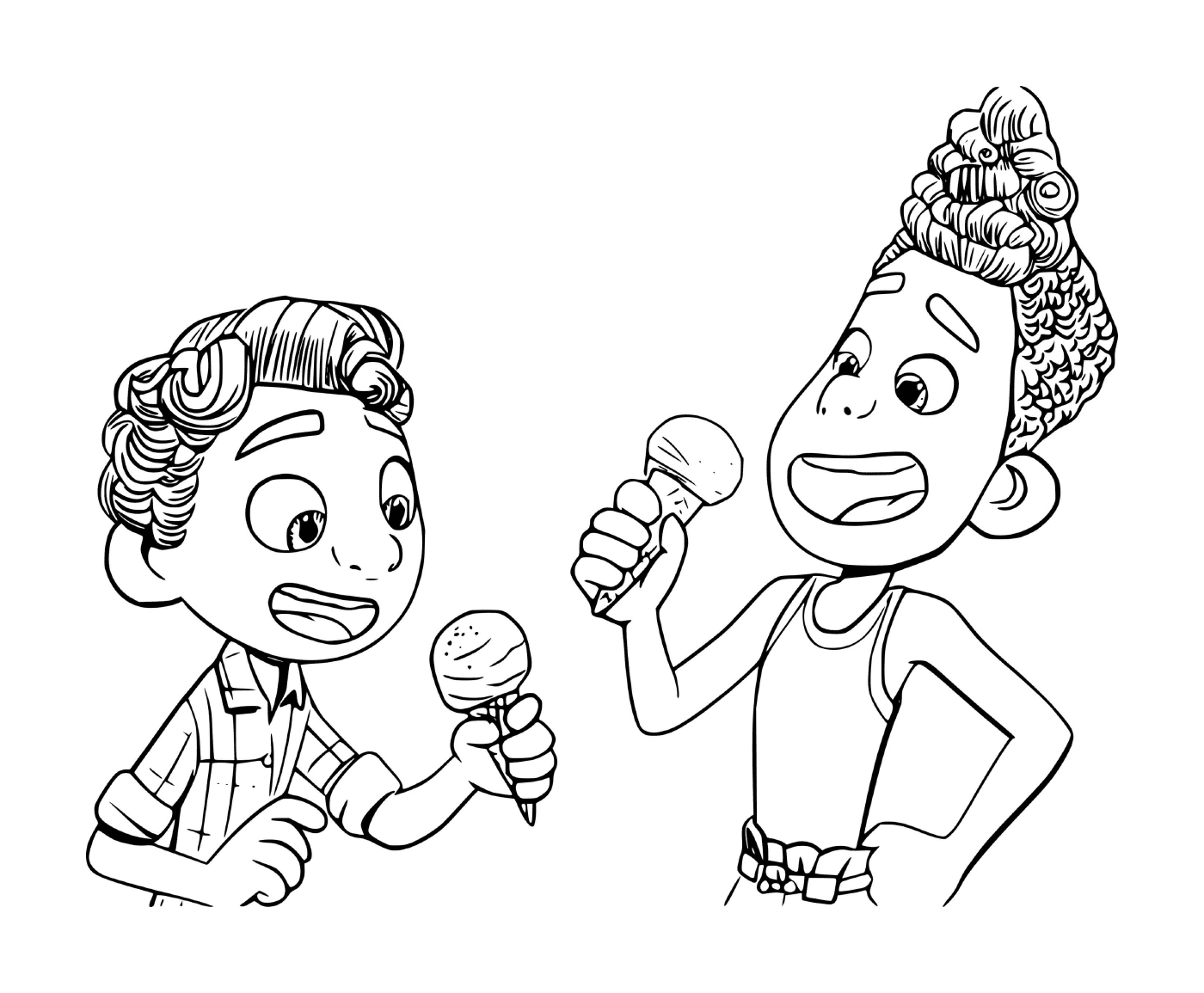  Two people eating ice cream 