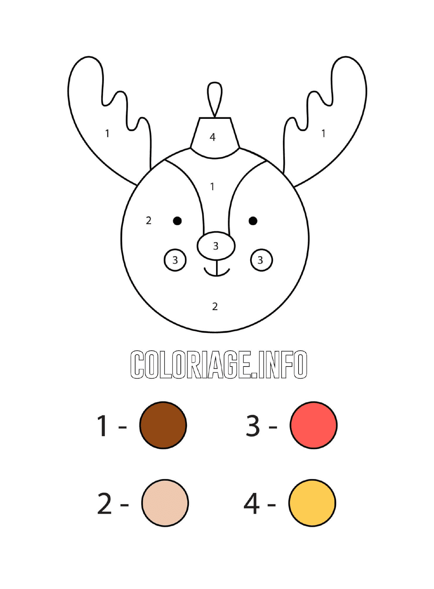  Palla di renna di Natale numerata 