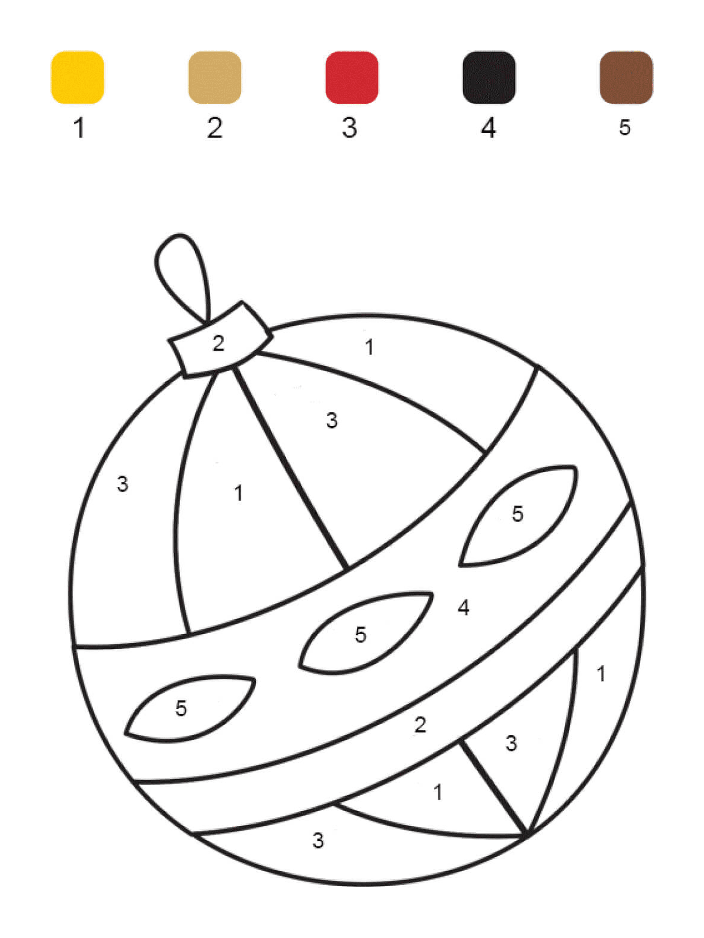  Numbered colored Christmas ball 
