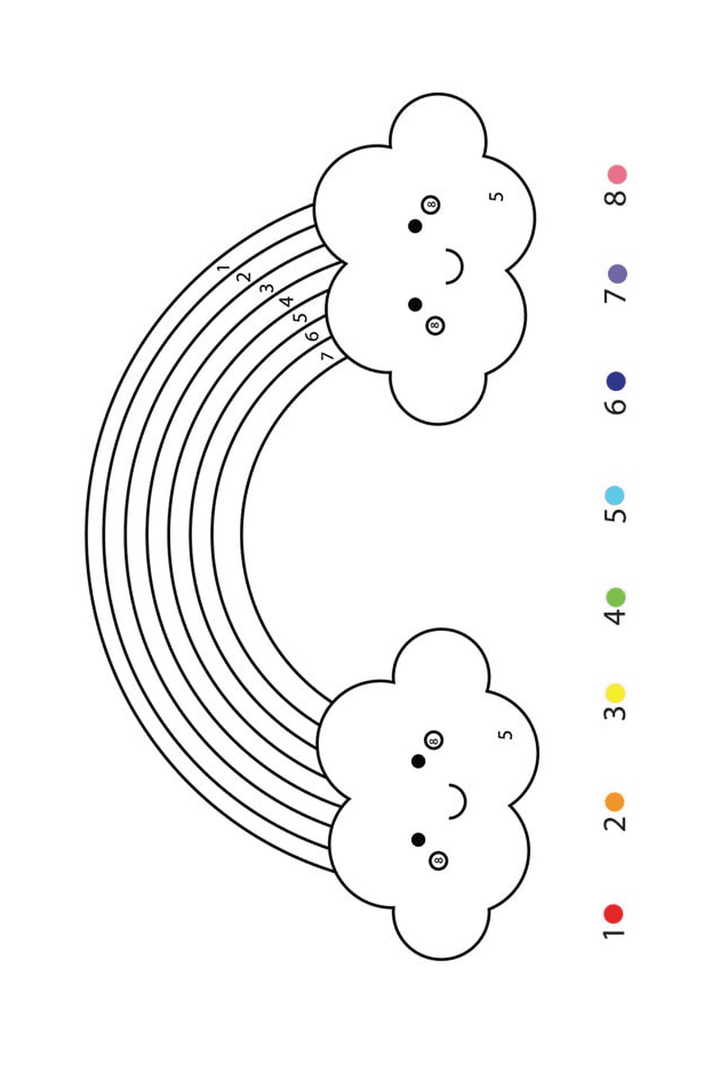  vibrierenden Regenbogen mit Zahlen 