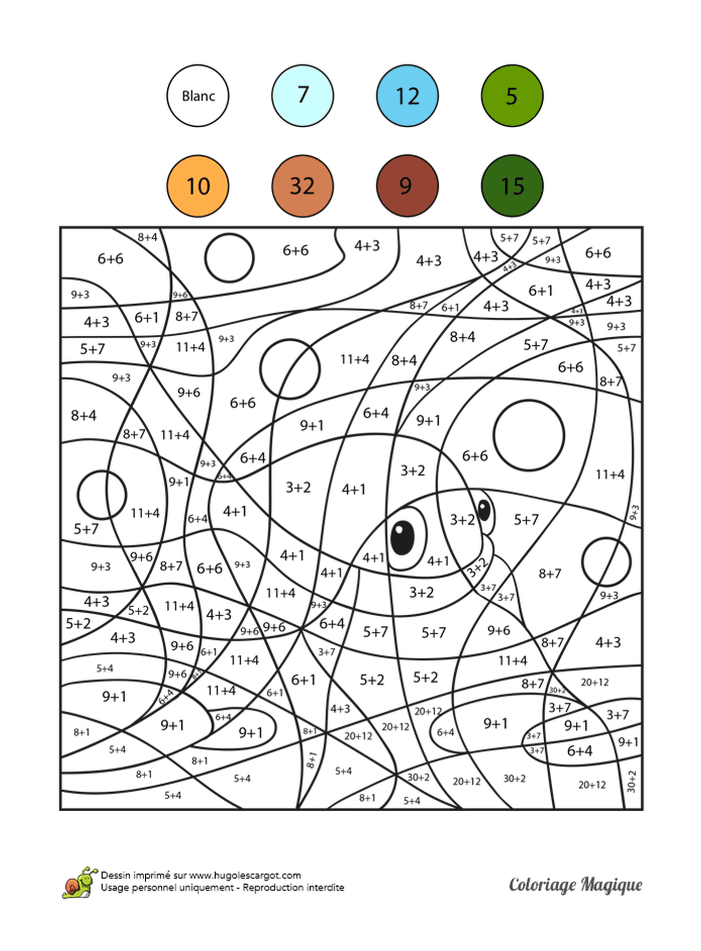  Un búho en una página para colorear por números 