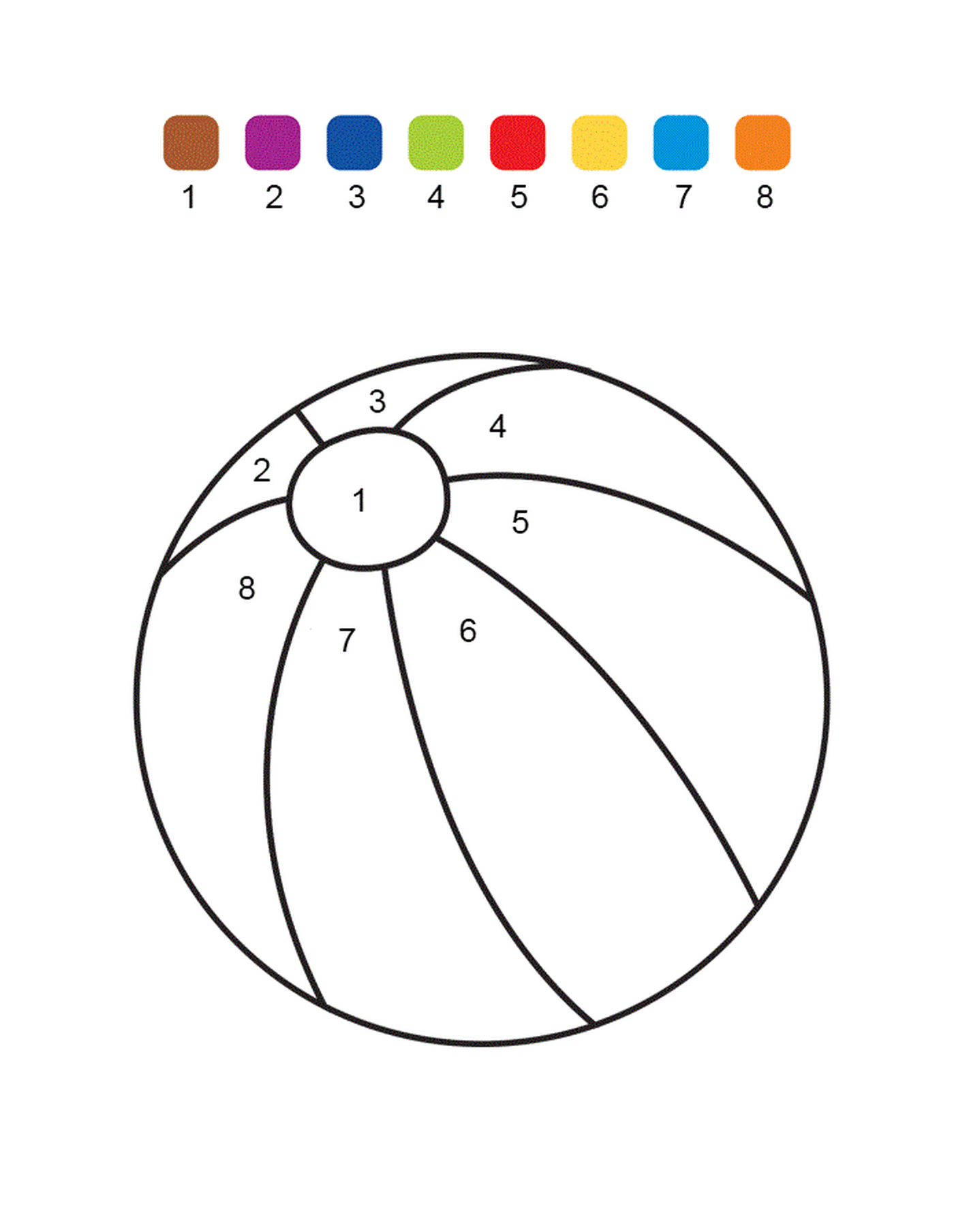  Una bola numerada de colores 