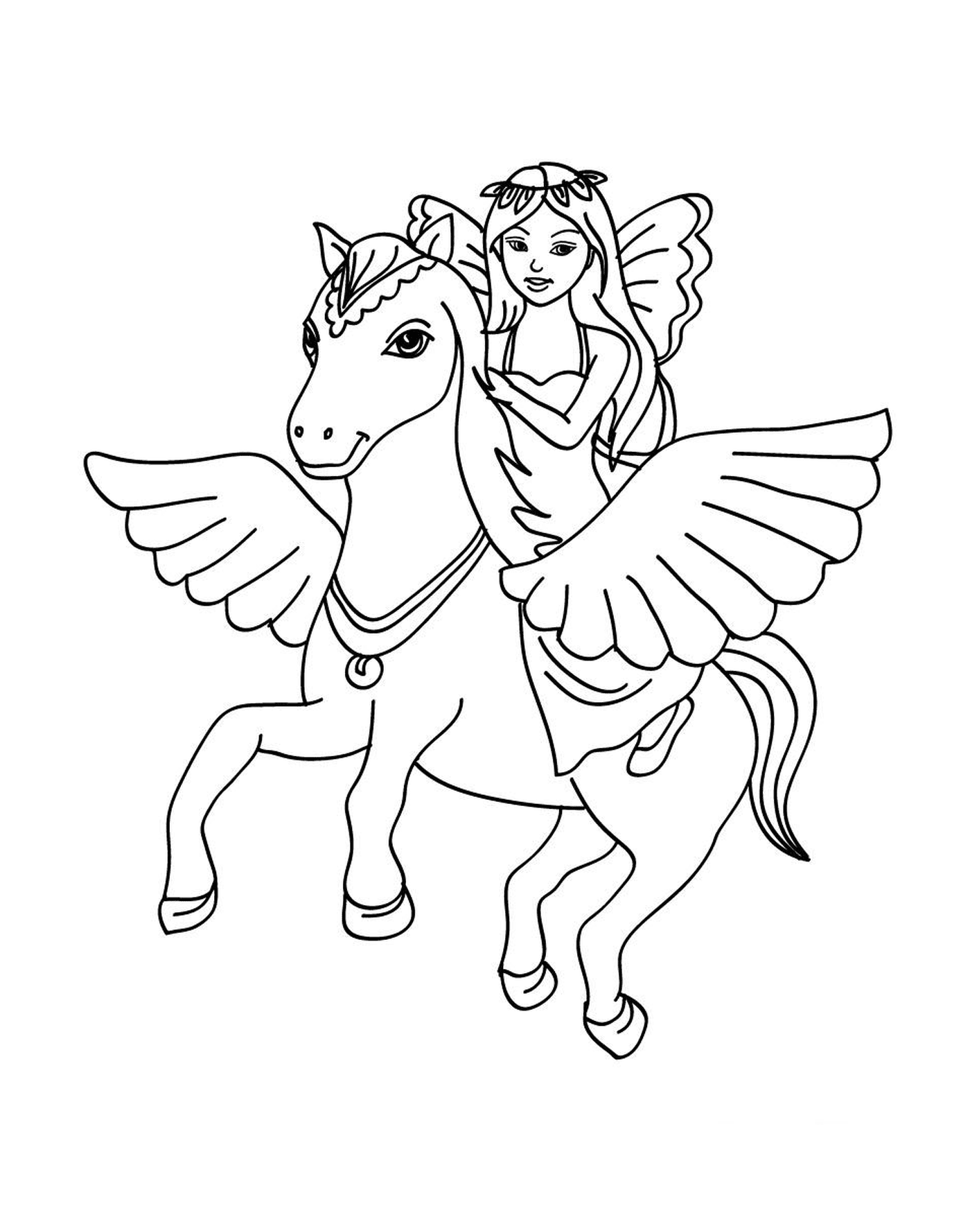  A fairy riding on a pony 