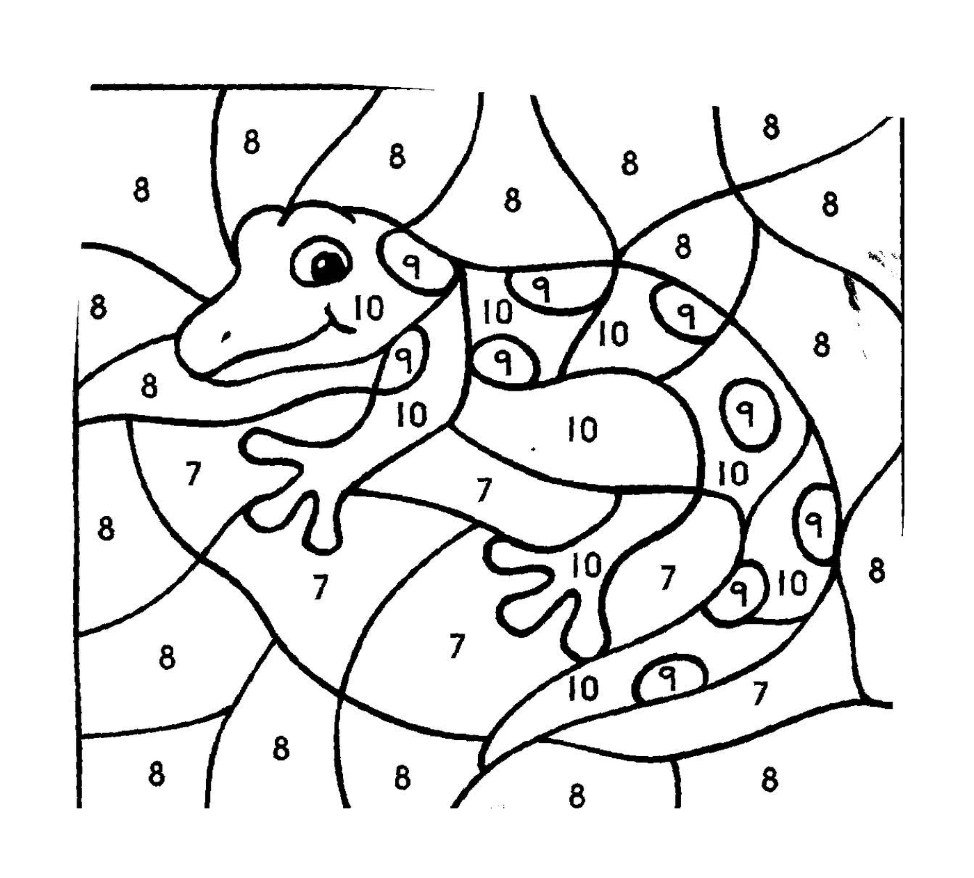  A lizard with numbers 