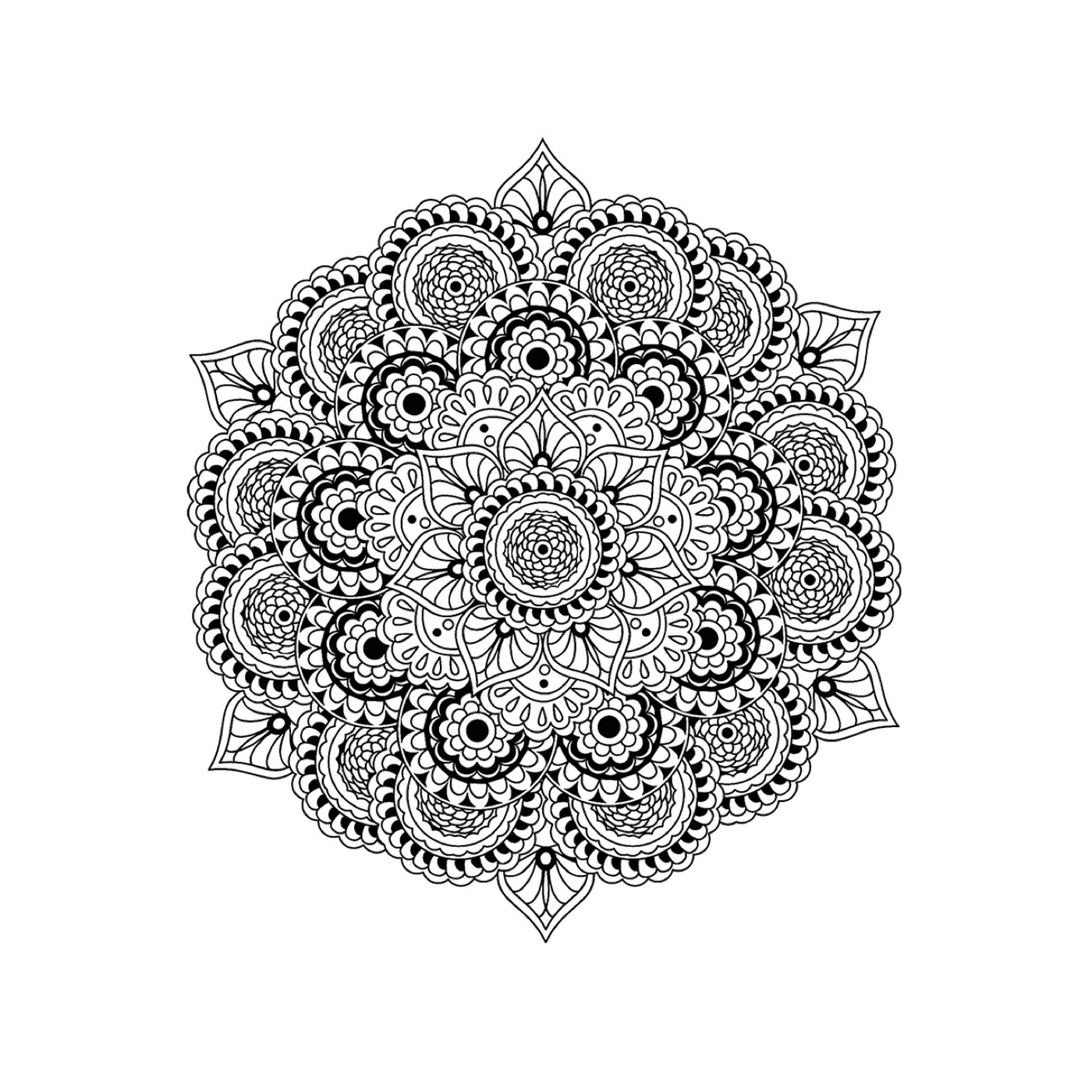 Complex and difficult Mandala for adults 
