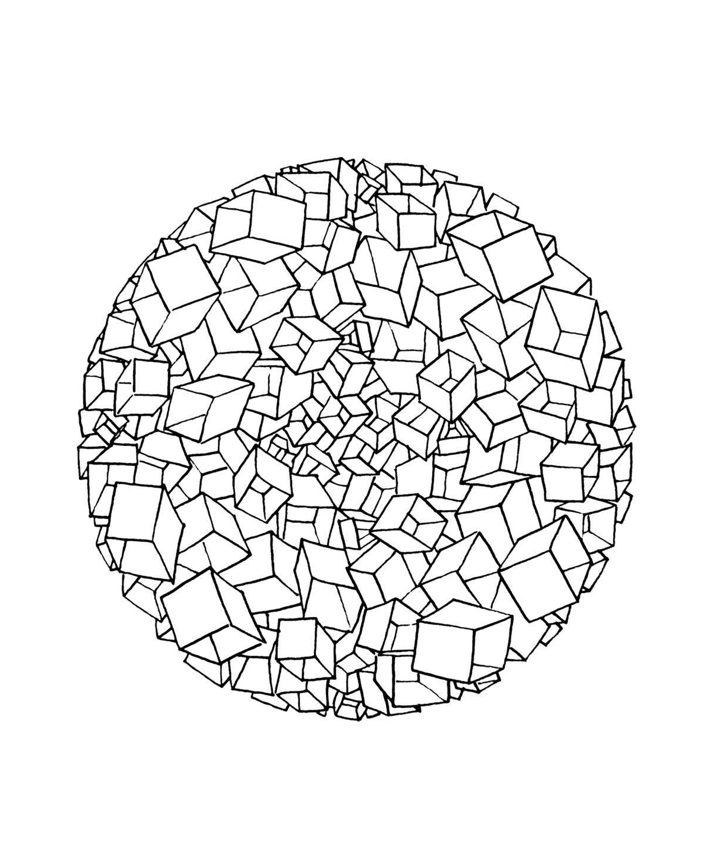  Mandala with 3D cubes 