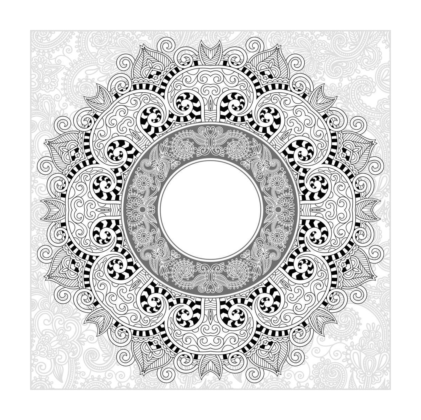  Mandala with flowers in the center 