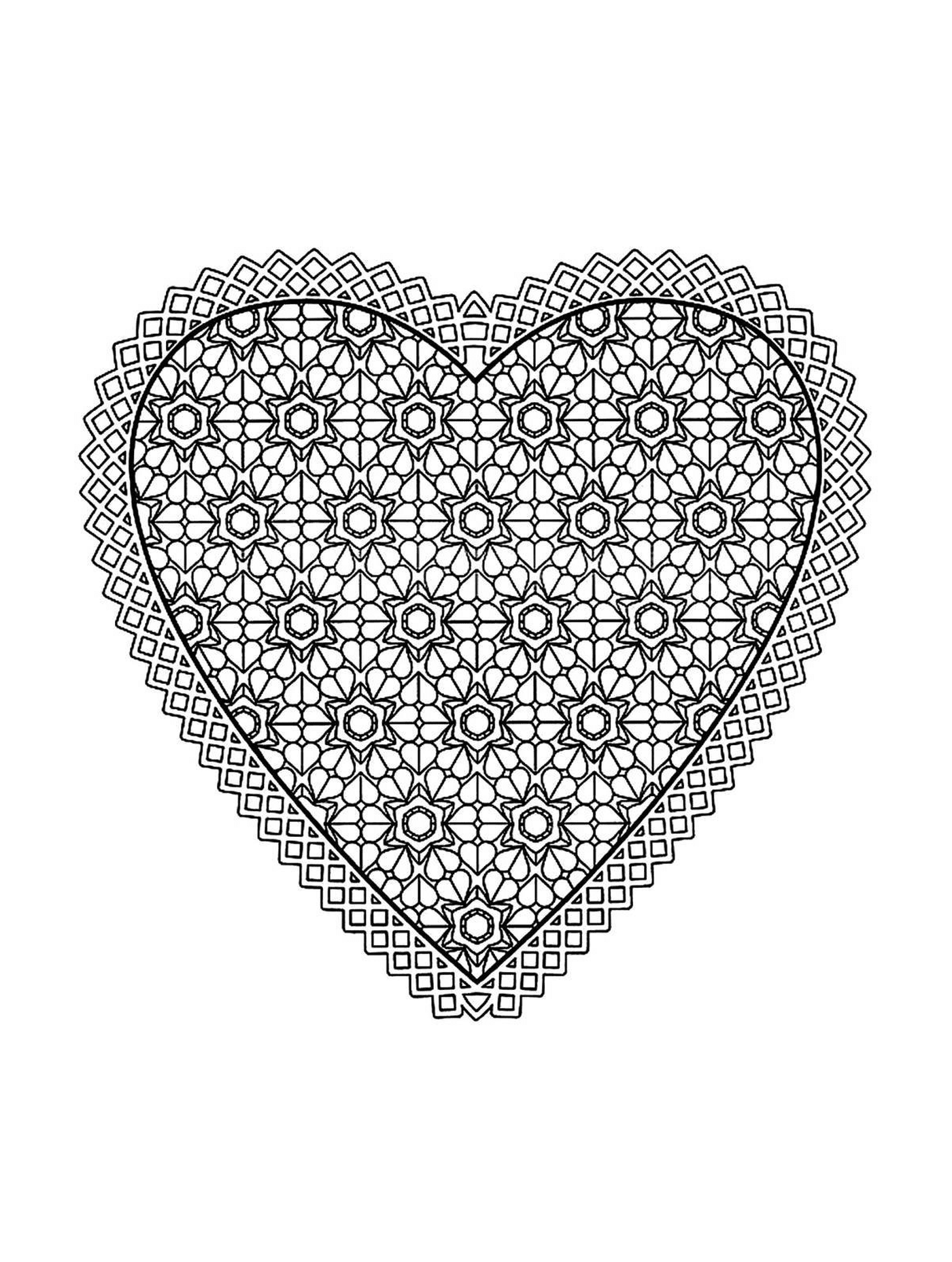  An elaborate heart to color 