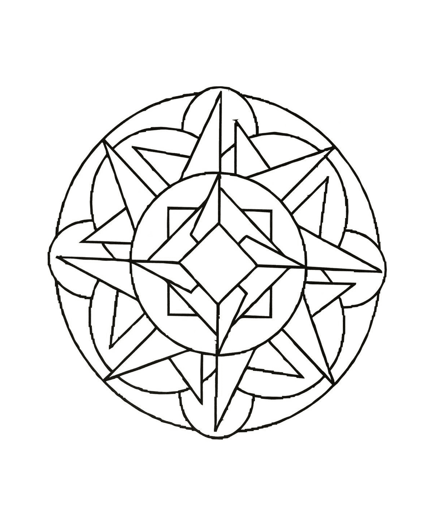  Ausgearbeitete geometrische Mandala 