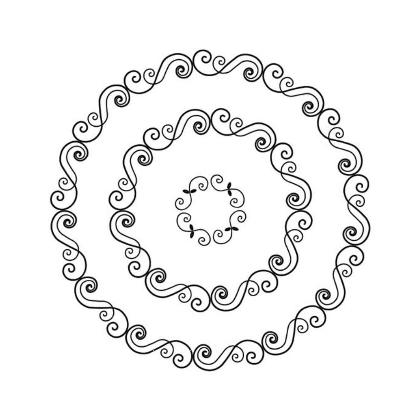  Cuatro mandalas espirales 