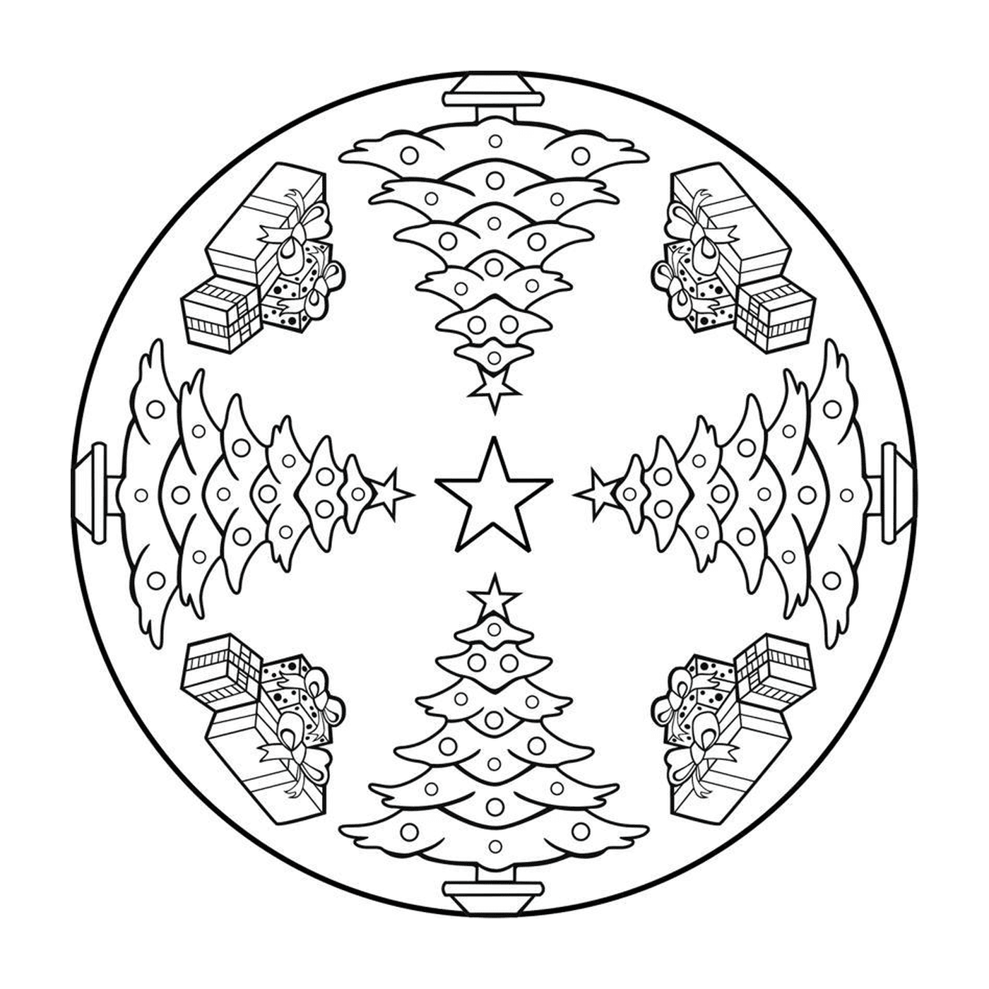 Christmas Mandala with fir 