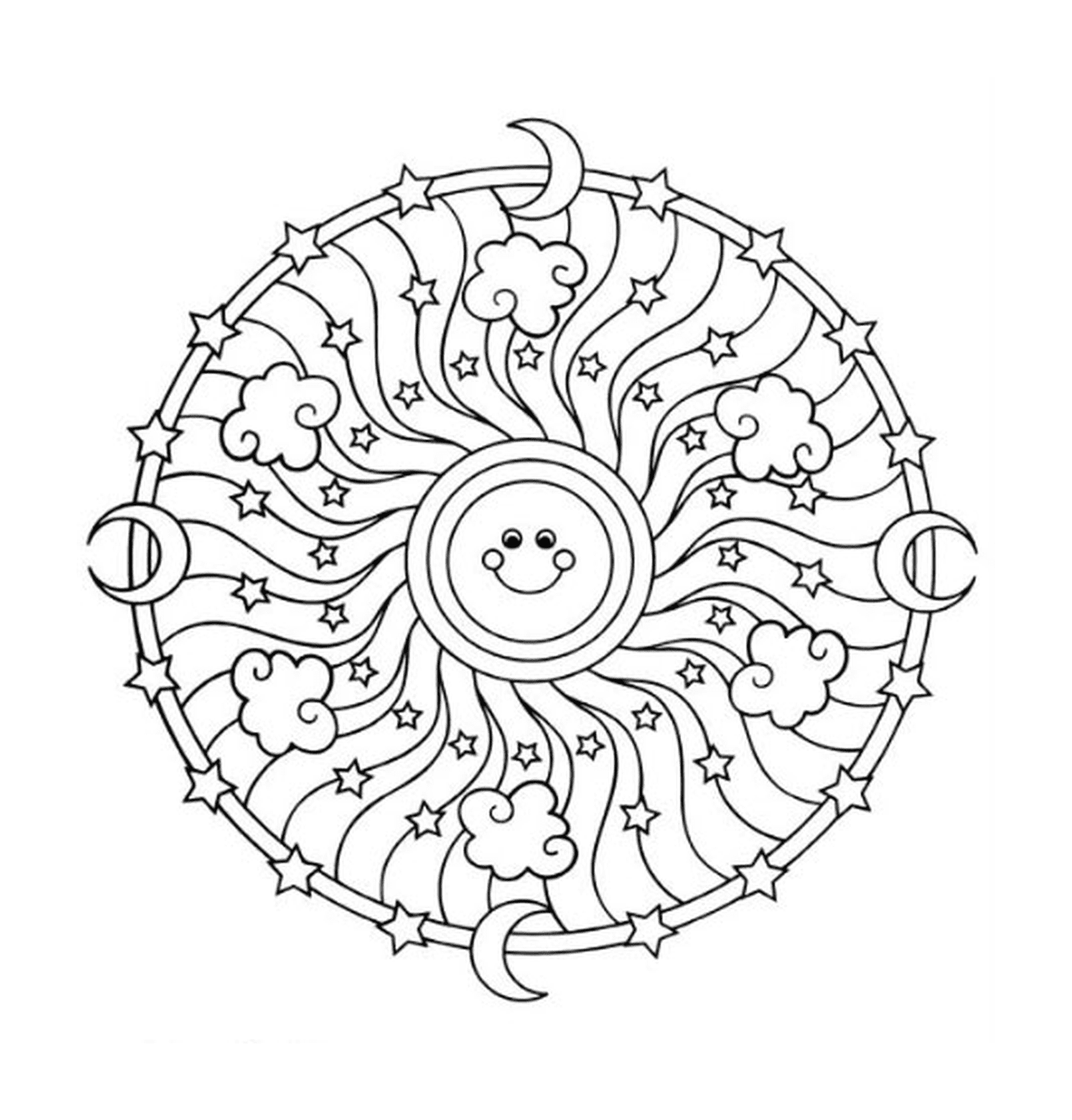  Sonne und Mond in einem Mandala 