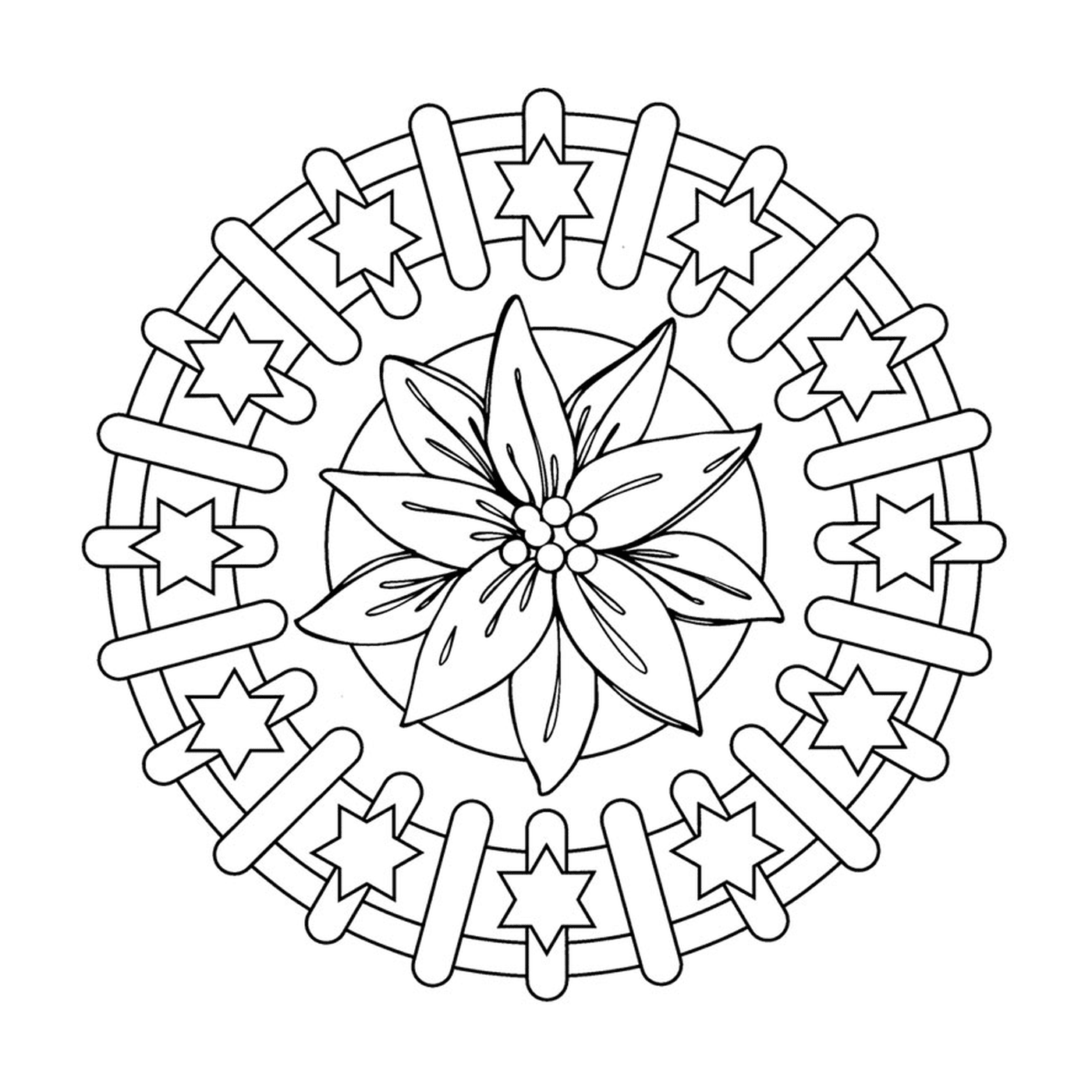 Blume in einem Mandala 