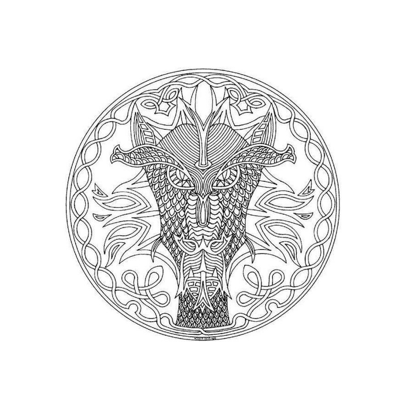 Hartes Mandala, detailliertes Muster 