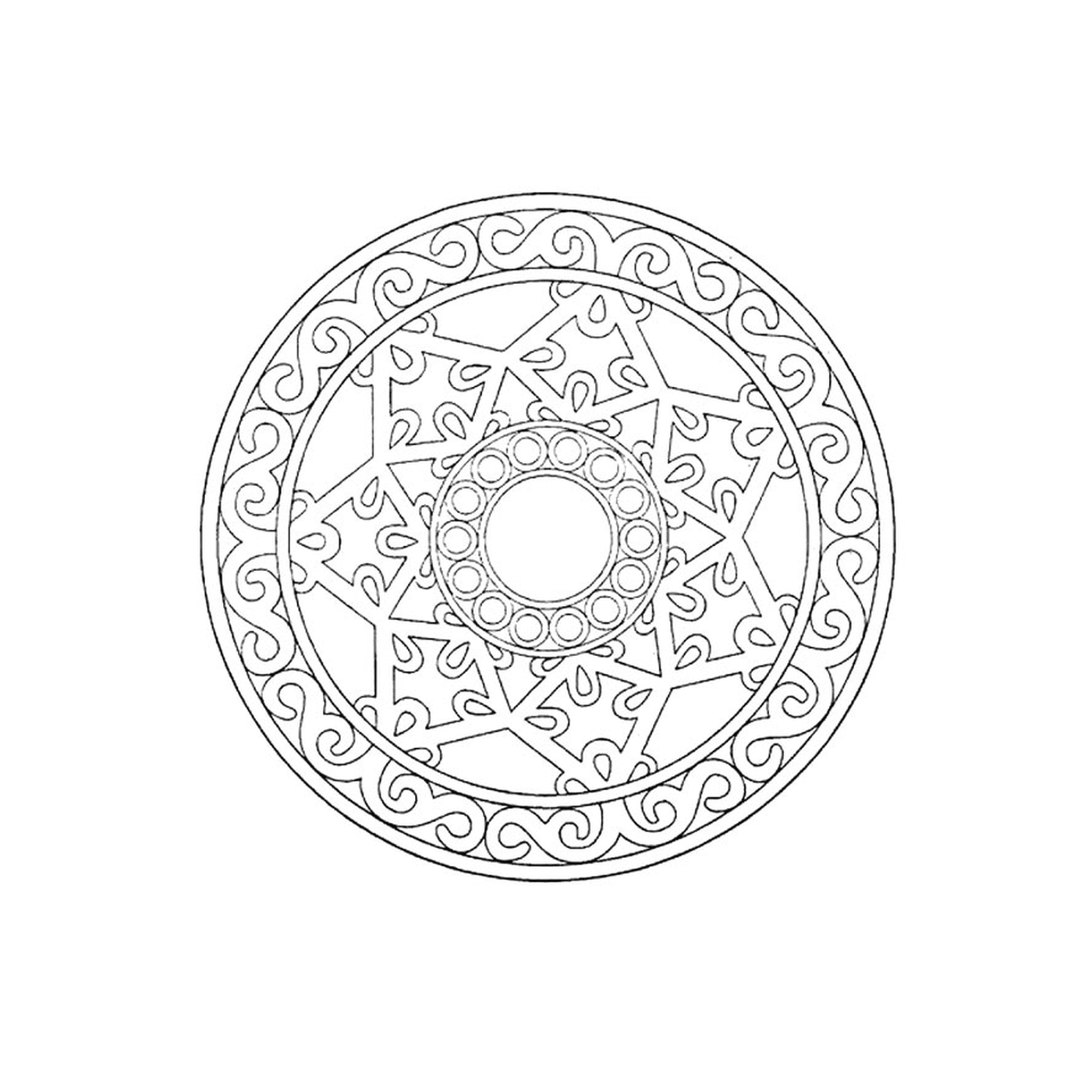  Mandala for adults with swirling lines 